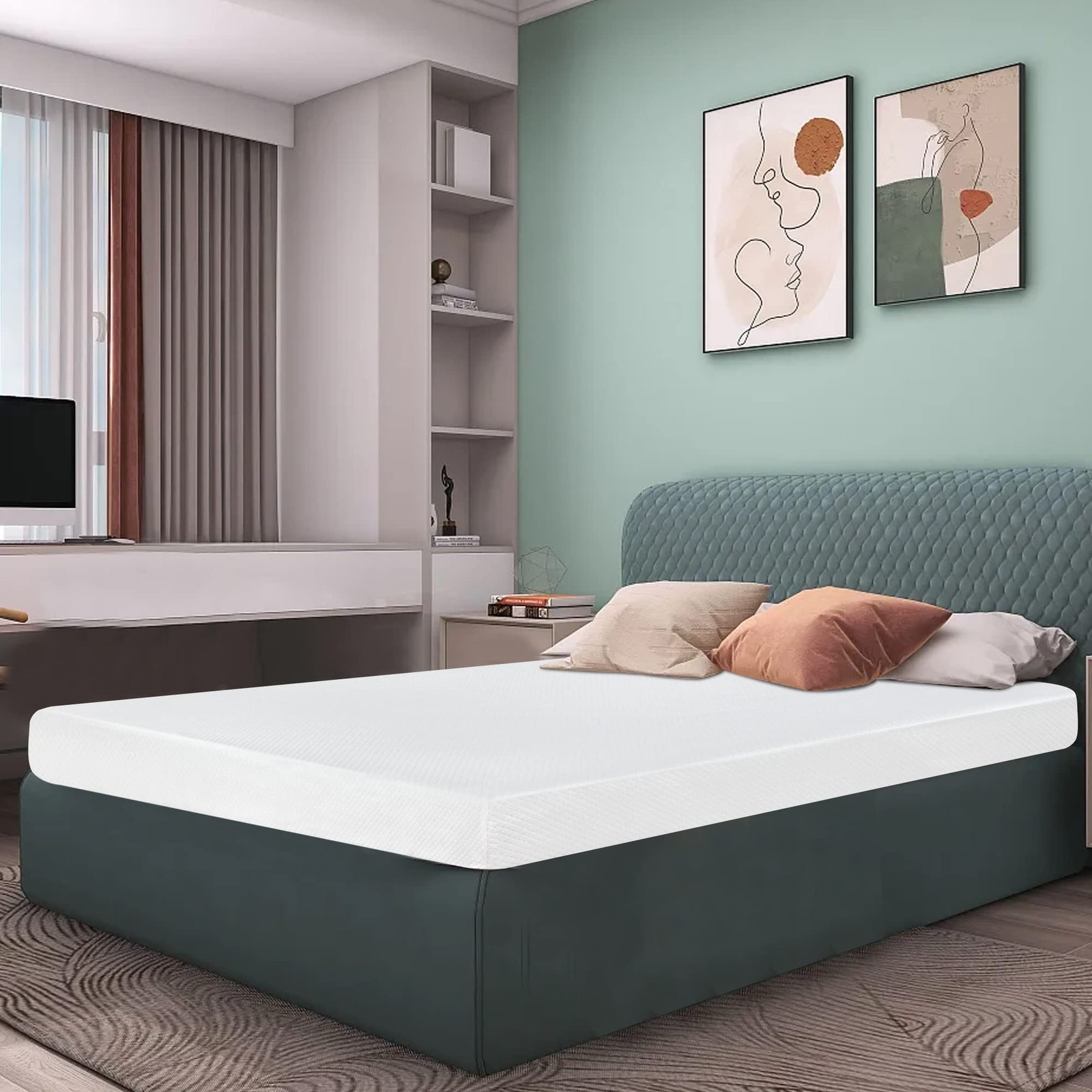 6 Inch Gel Memory Foam Twin Mattress Mattresses for Cool Sleep & Pressure Rel…