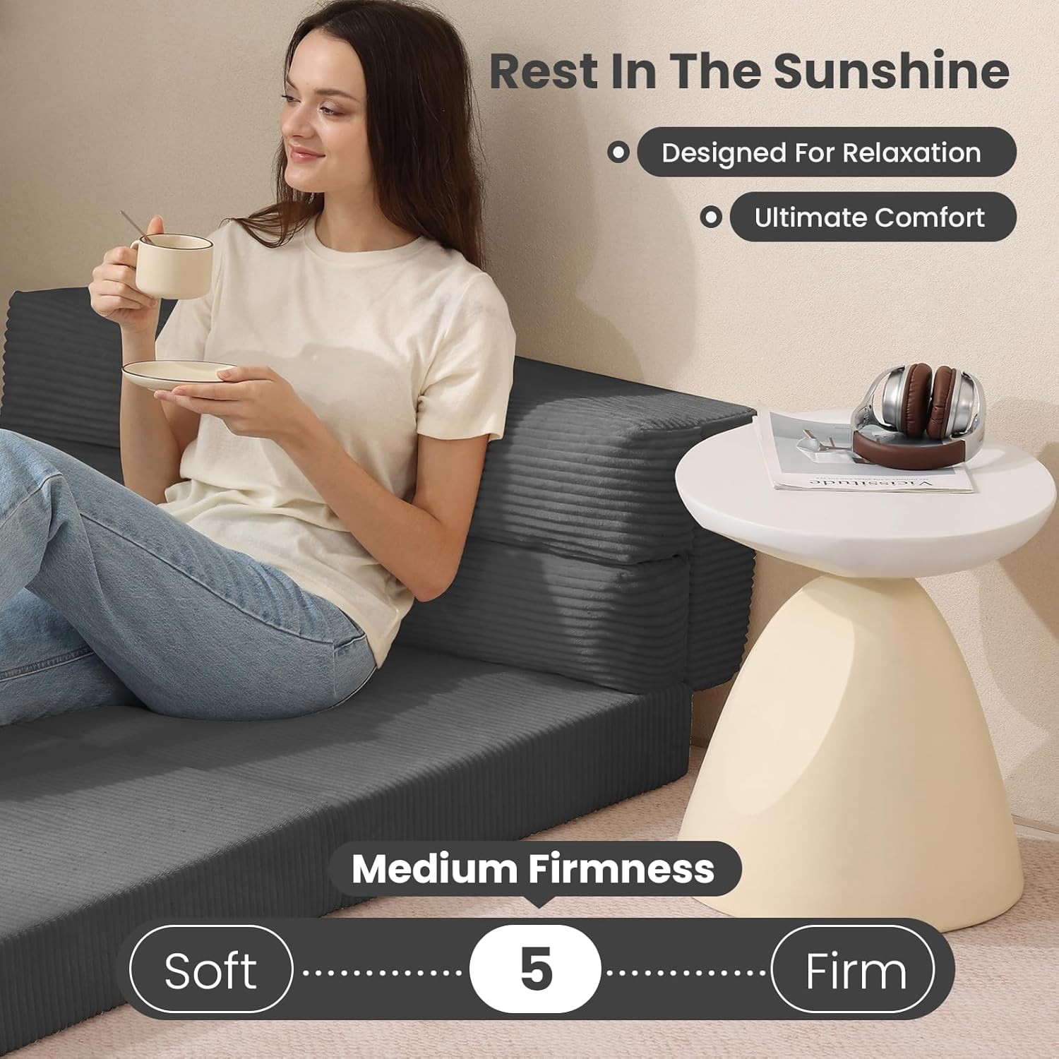 Folding Sofa Bed Convertible Sleeper Chair with Pilow Foldable Matress