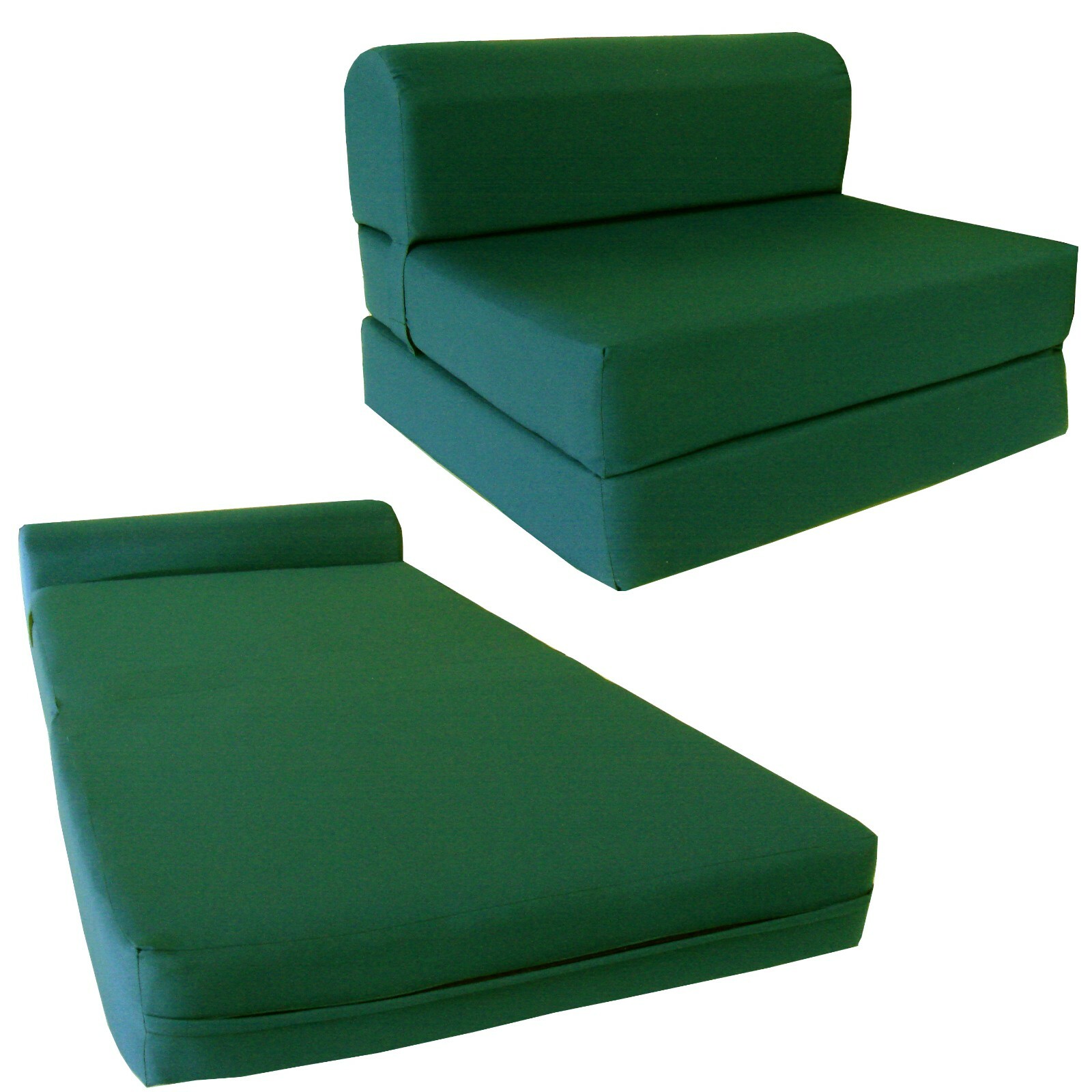 Full Sleeper Chair Folding Foam Beds, Bedding Sofa, Couches 6x48x72 Hunter Green