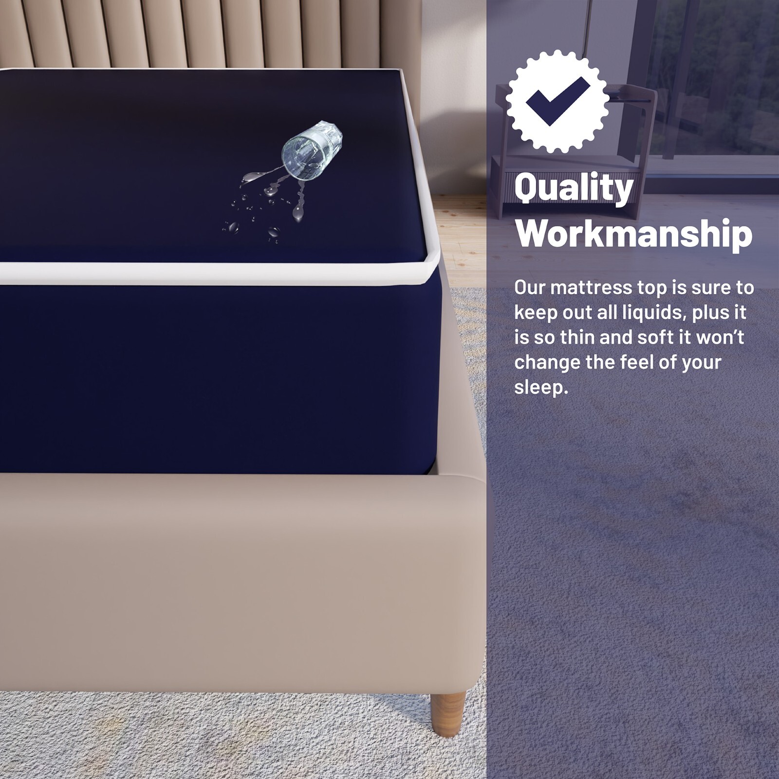 Continental Sleep, Medium Firm Water-Resistance Foam Vinyl Mattress.