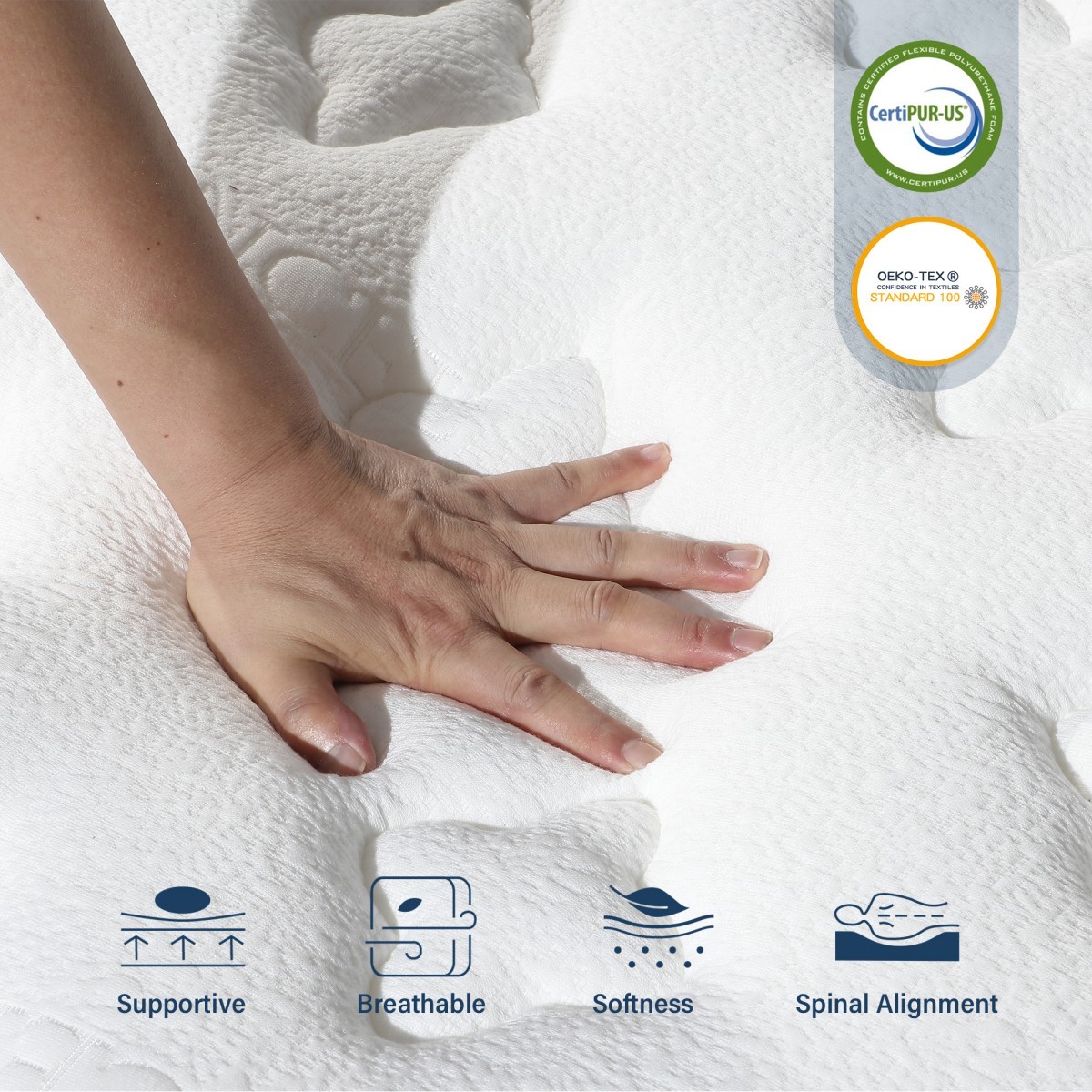 10″12″14″ Twin Full Queen King Size Mattress in a Box Hybrid Spring Memory Foam