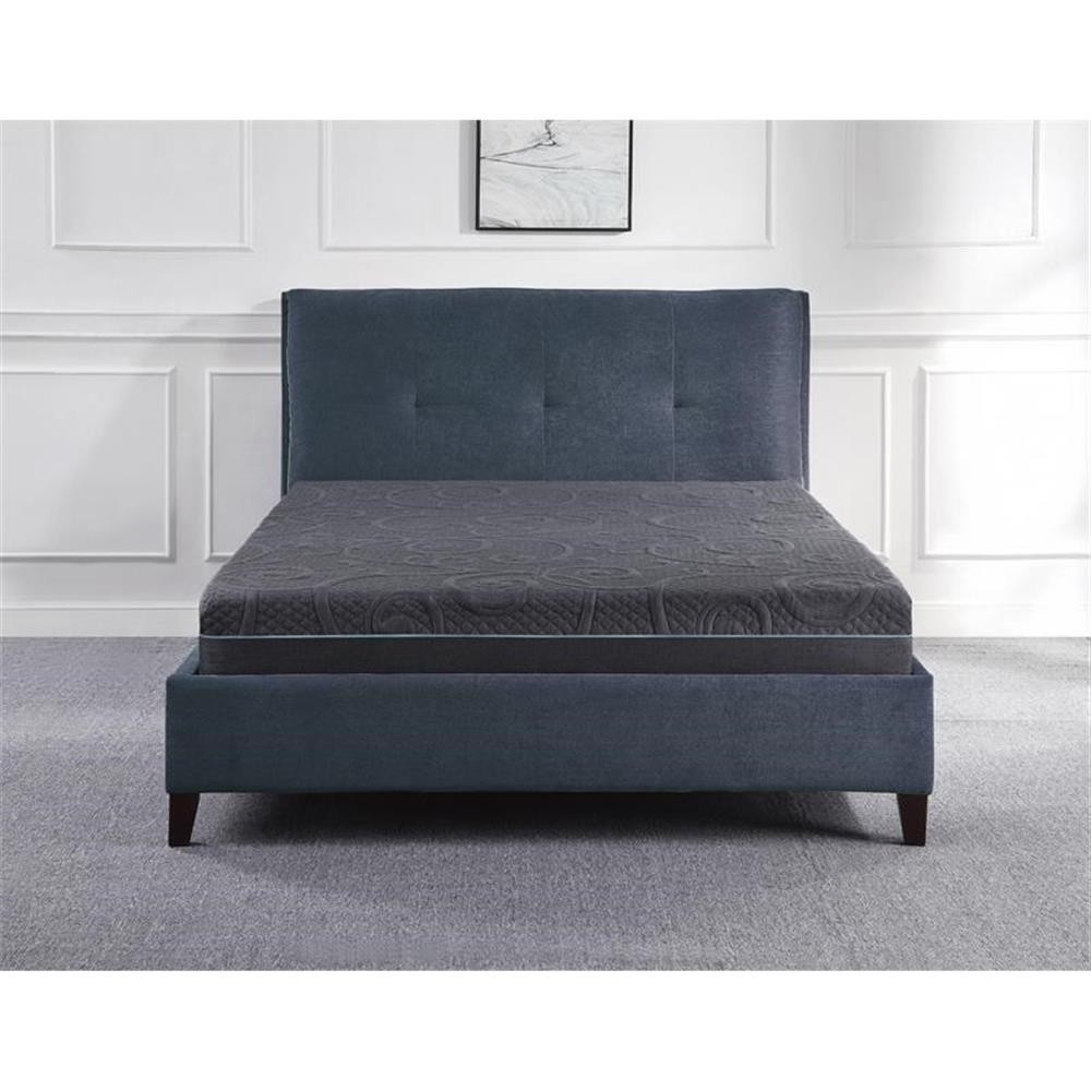 Lexicon Homelegance Bedding 8″ Fabric Queen Gel Memory Hybrid Mattress in Gray