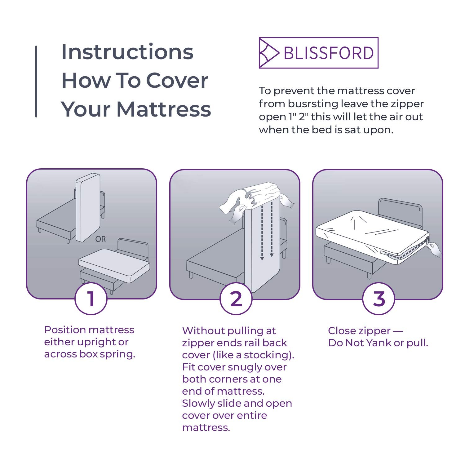 BLISSFORD Plastic Mattress Cal King – 16 ” Drop (72″x84″ x16″), White