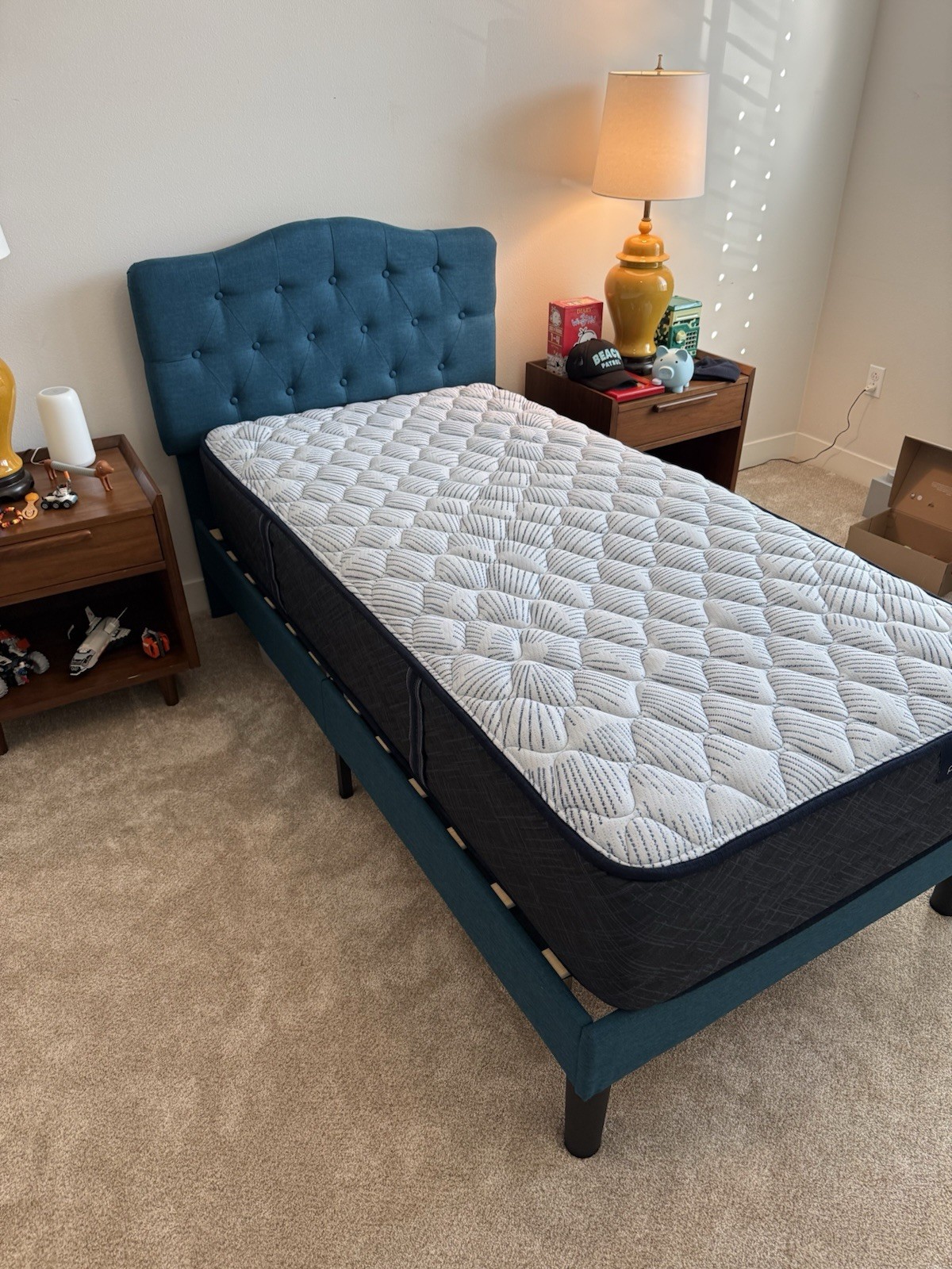 Serta Perfect Sleeper Twin Medium Innerspring Breathable Mattress and Bed Frame