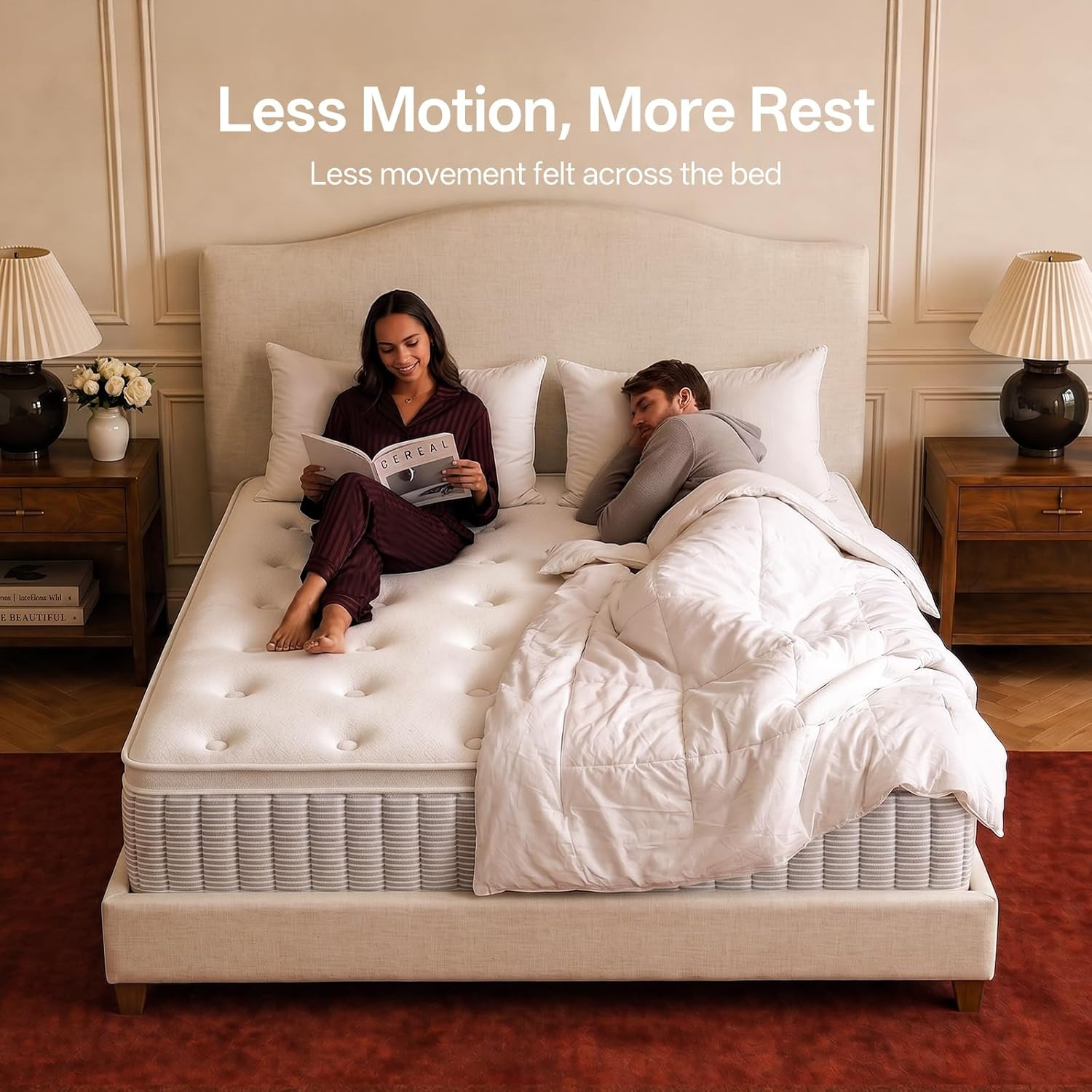 COMFBOX Queen Mattress, 14 Inch Springs Matress, Bed in a Box, Soft and Breathab