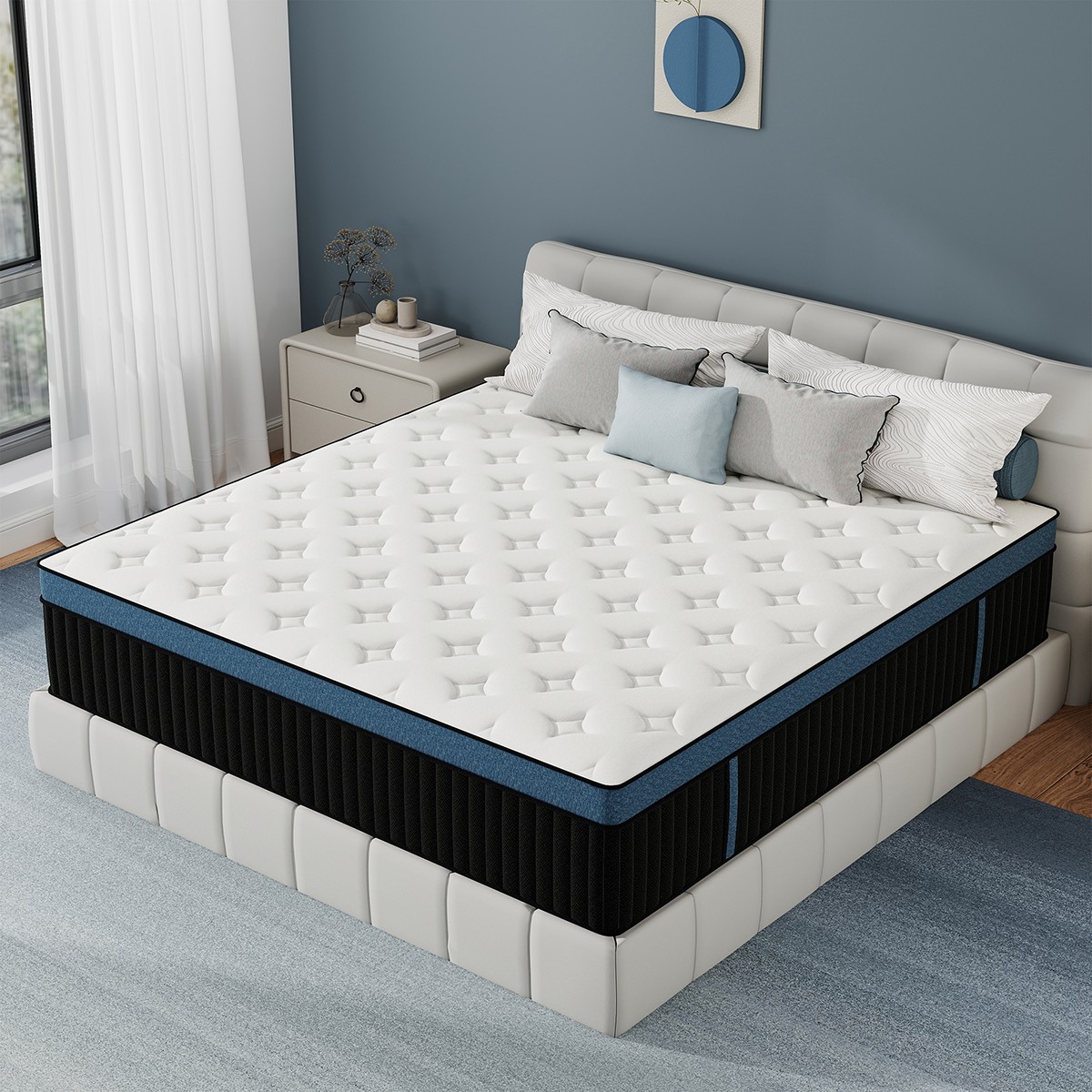 10″12″14″ Memory Foam Spring Hybrid Mattress in A Box Twin Full Queen King Size