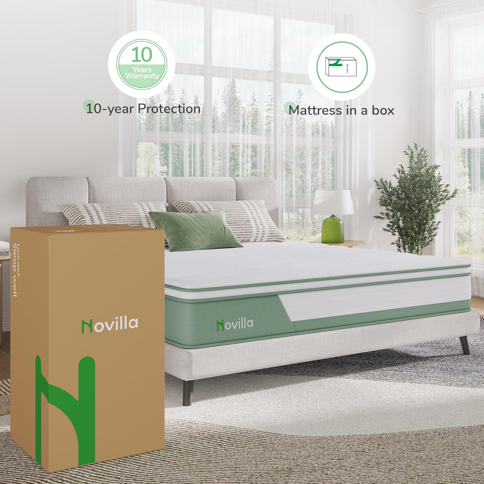 Mattress Queen, 12 Inch 5-Zone Hybrid Mattress with Gel Memory Foam for Press…