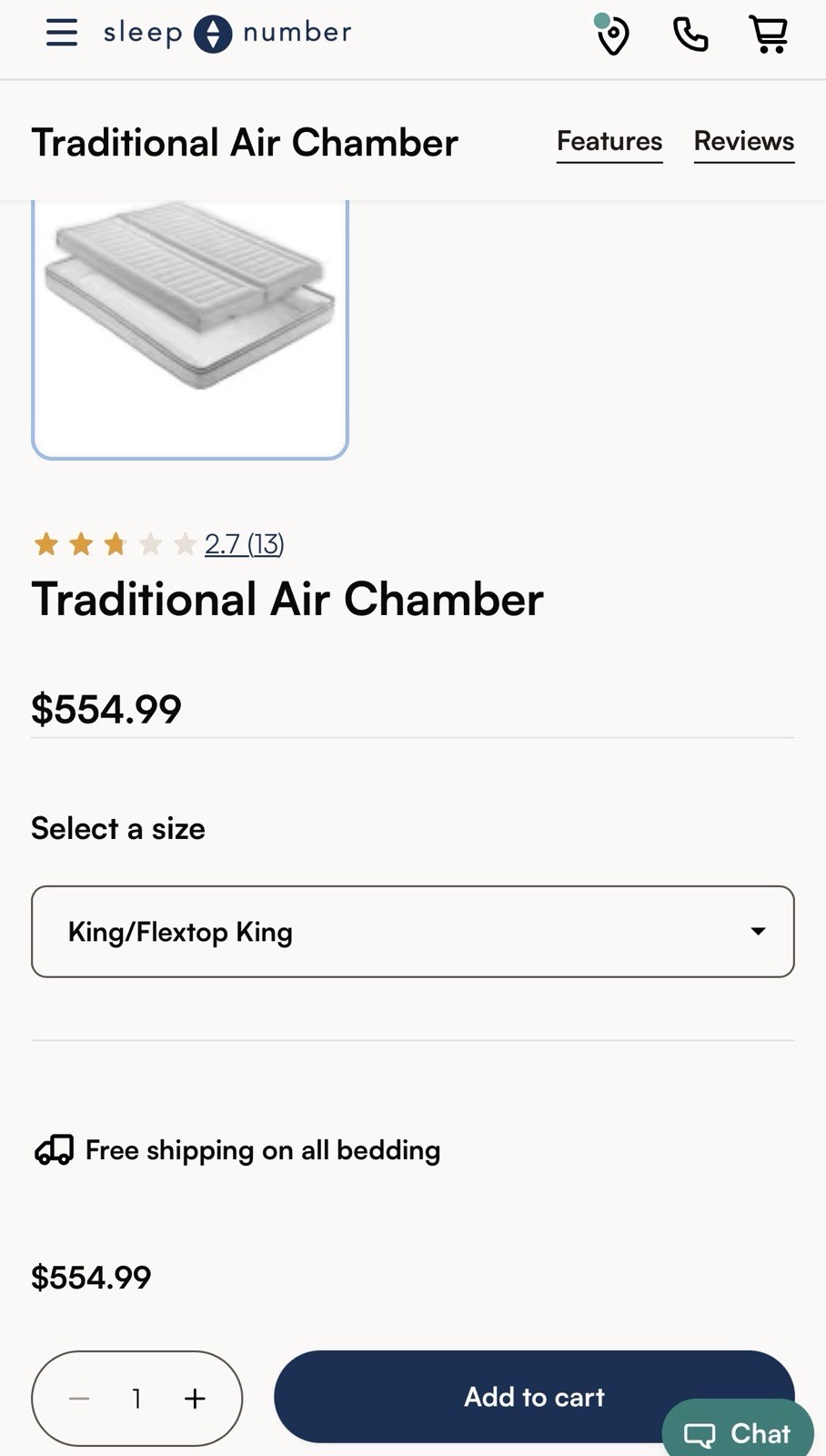 Sleep Number Traditional Air Chamber King/FlexTop King Adjustable