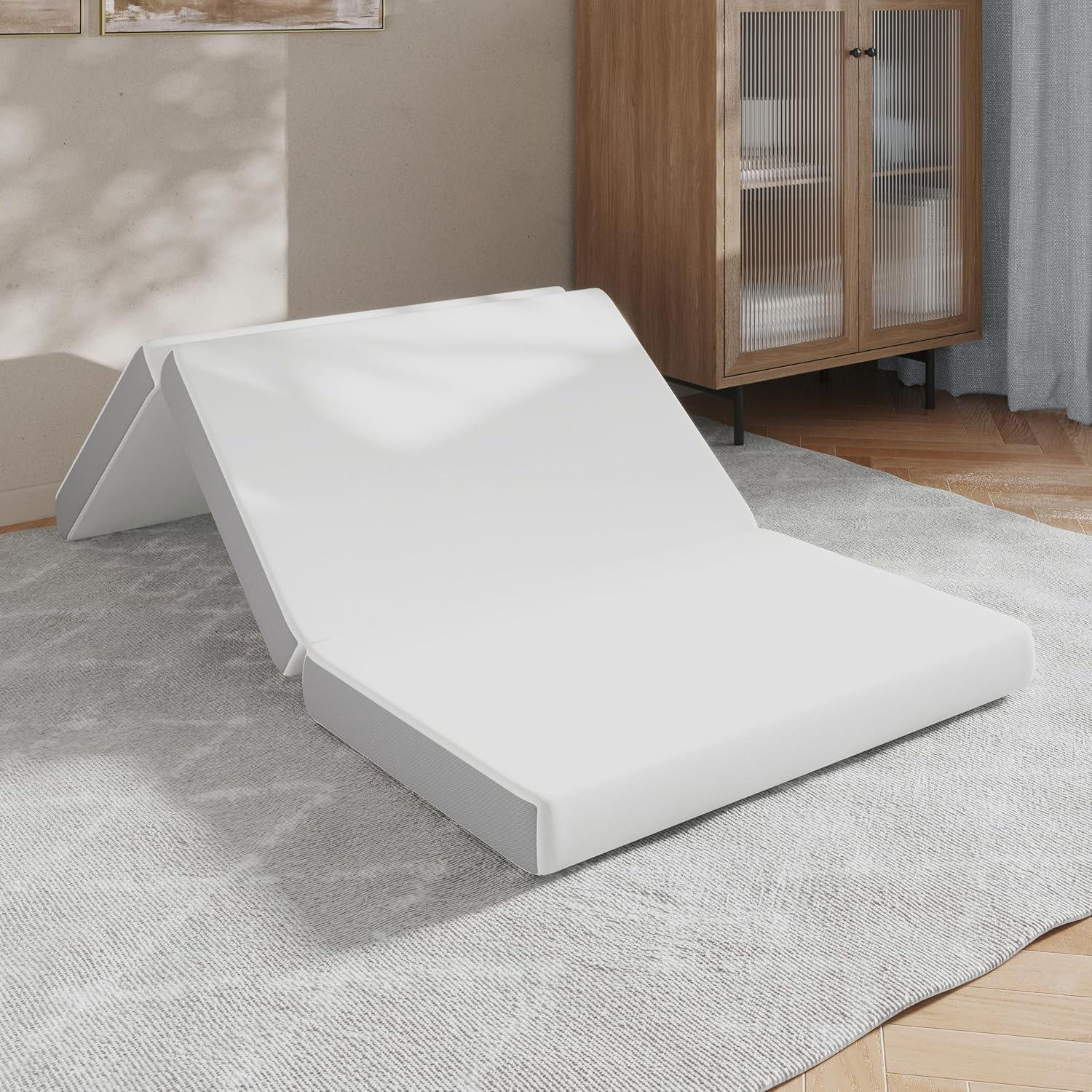 Cloud Tri-Fold Cooling Memory Foam Mattress, Portable Mattress in a Box, Certipu