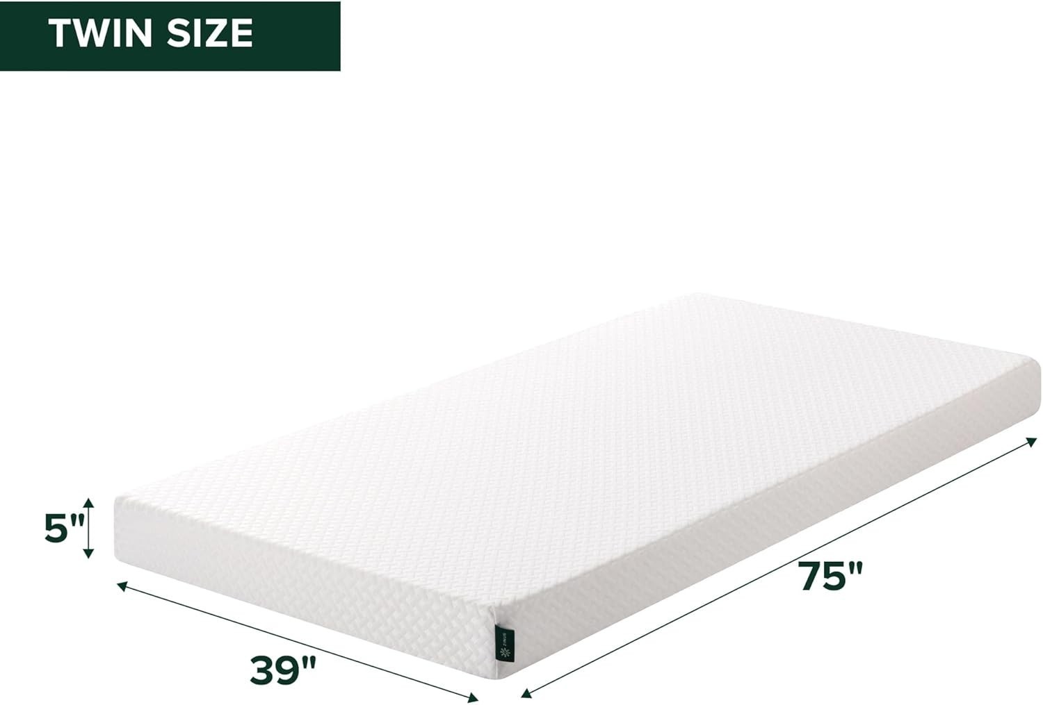 5 Inch Twin Cooling Essential Memory Foam Mattress Fiberglass Free Breathable