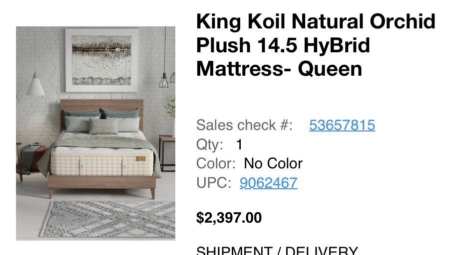 Queen Mattress Plush 14.5” Luxury Natural Hybrid Pickup ONLY