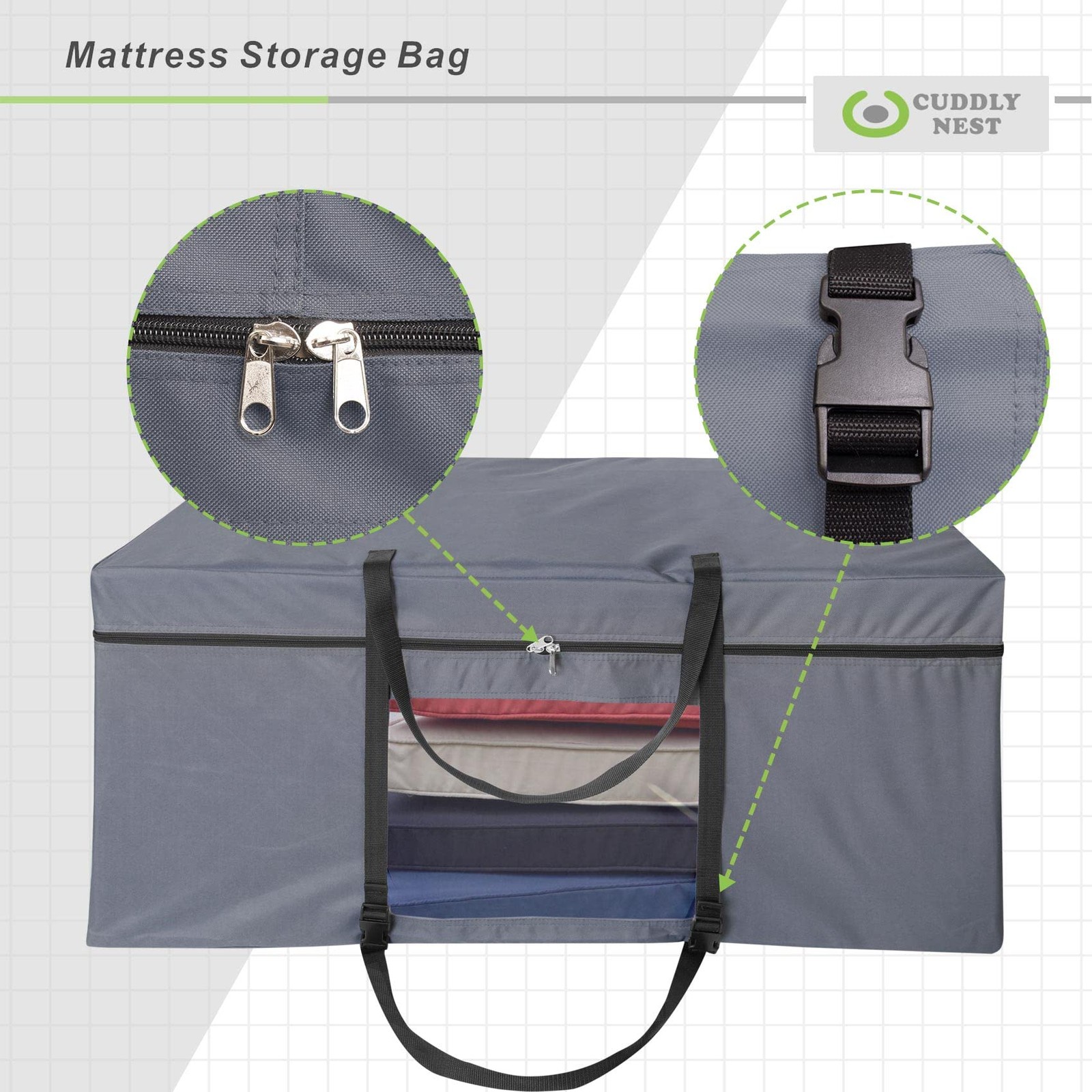 Folding Mattress Storage Bag – Heavy Duty Carry Case for Tri-Fold Guest Bed (…