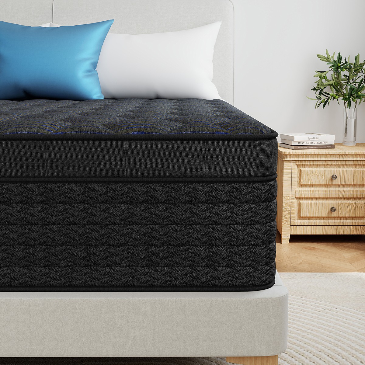 12″ 14″ Hybrid Mattress In A Box Gel Memory Foam Spring Twin Full Queen King