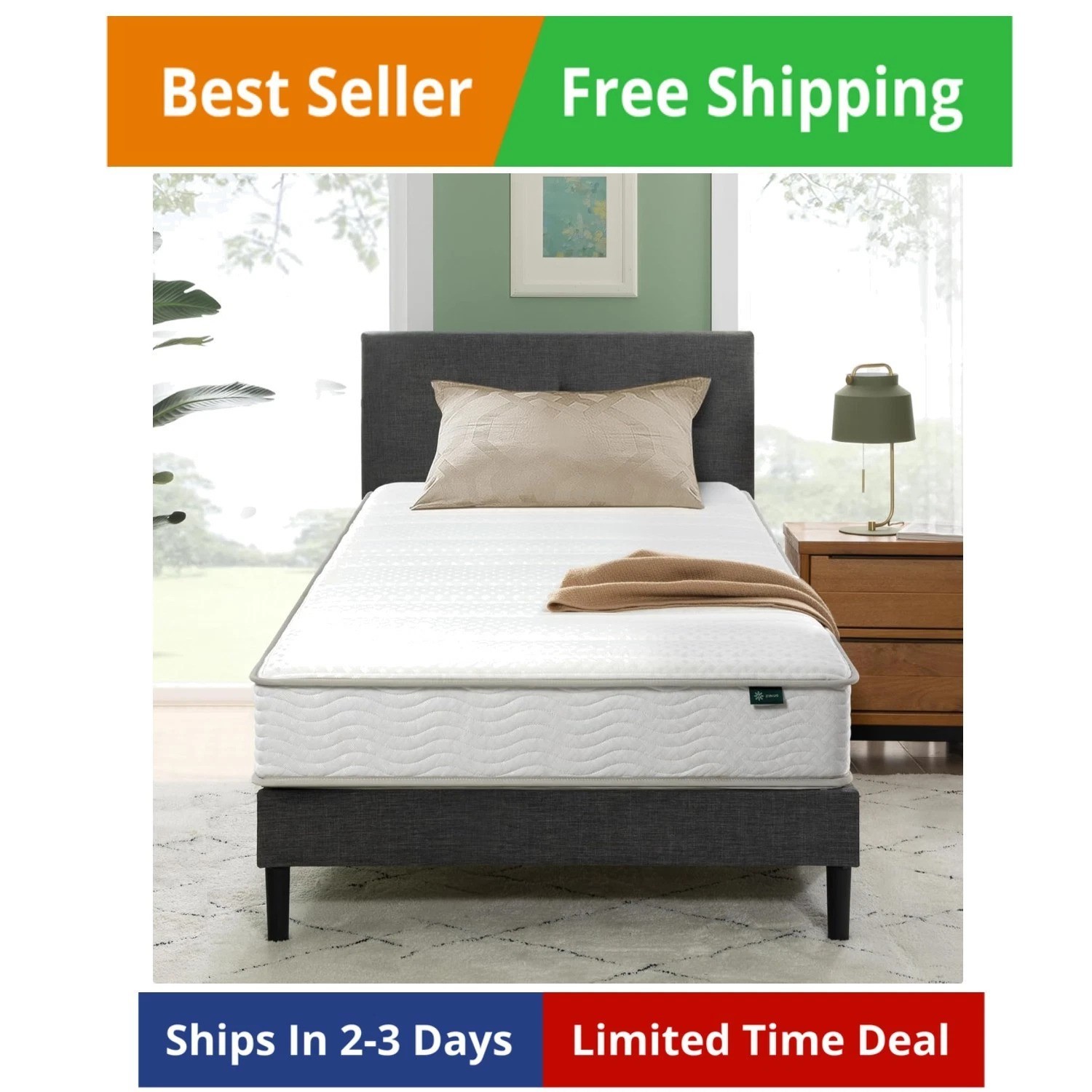 6 Inch Foam and Spring Hybrid Mattress [New Version], Twin, Medium Firmness, …