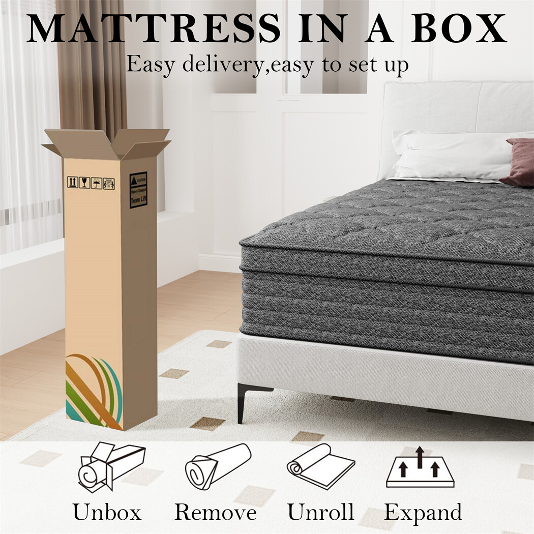 14″ 12″ Memory Foam Spring Hybrid Mattress Twin Full Queen King Size In A Box
