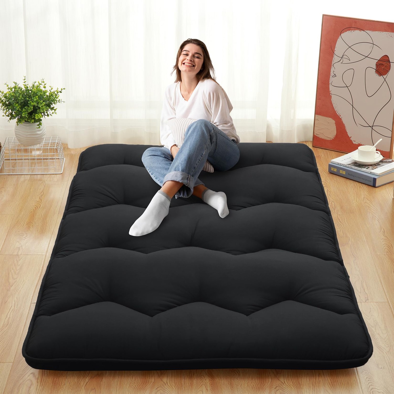 Floor Mattress Japanese Futon Mattress Sleeping Tatami Mat Twin/Full/Queen Size