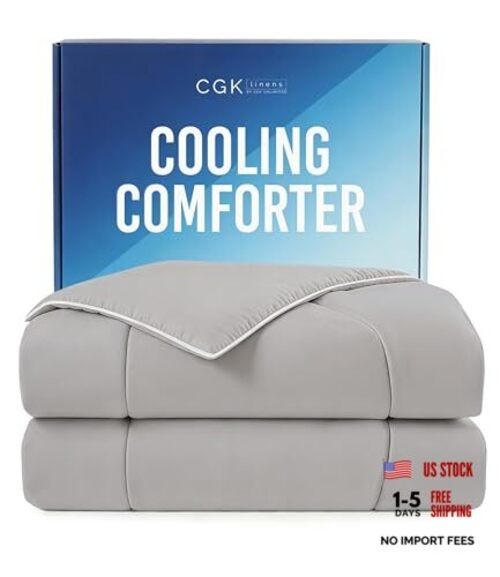Light Grey Cooling Comforter – Full/Queen Size – 90″x90″ 02 – Full/Queen