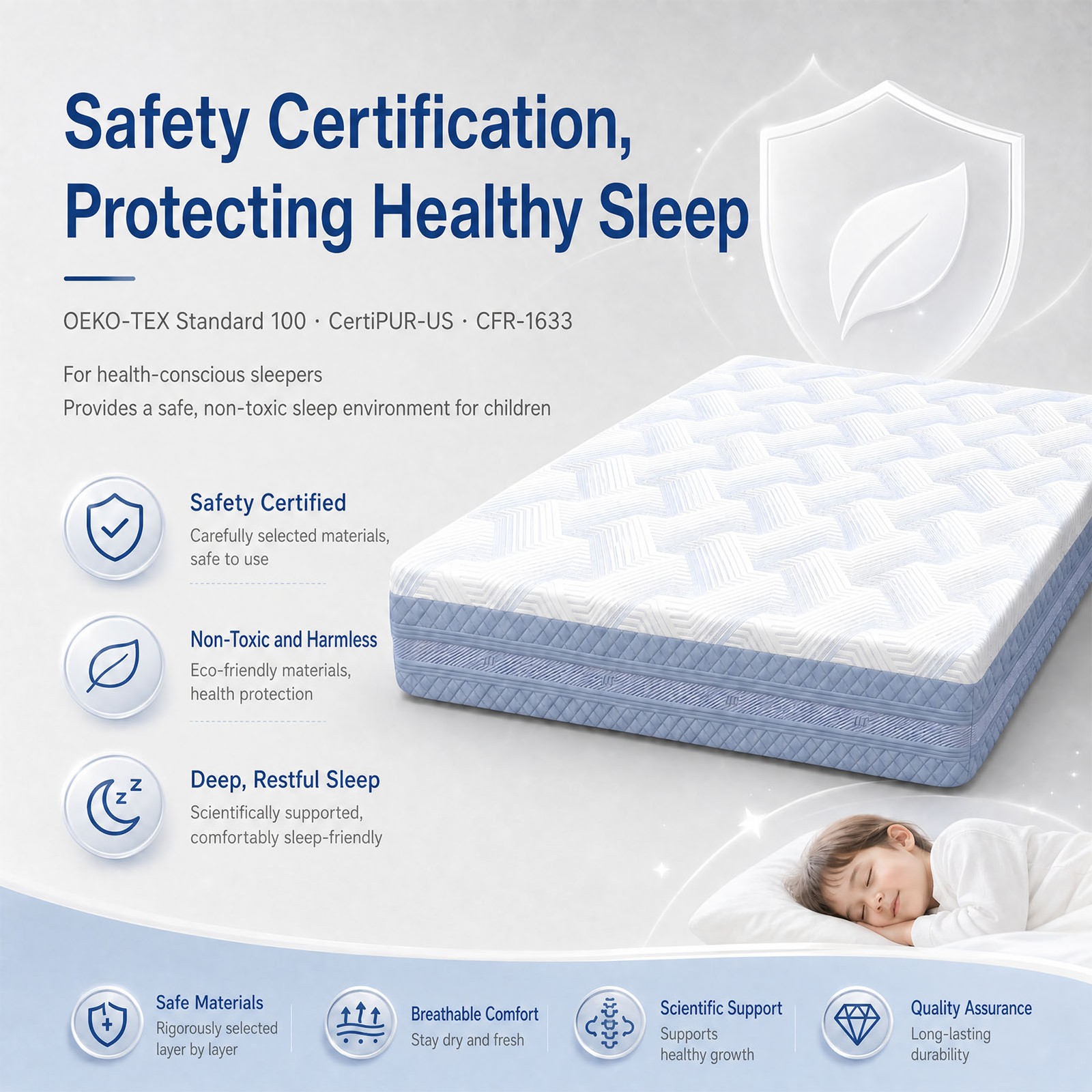 10 Inch Queen Size Mattress High Density Sponge Medium Firm Comfortable Bed Matt
