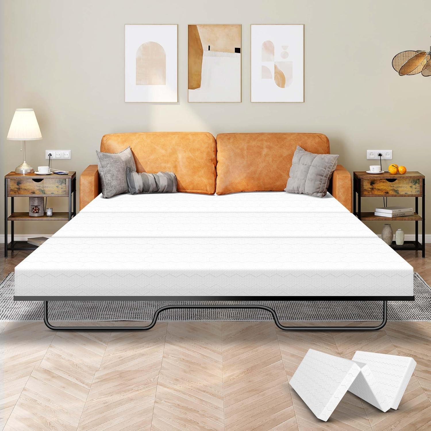4″ Memory Fo Sofa Bed Mattr Replacement 72″× 58″ for Queen Pull Out