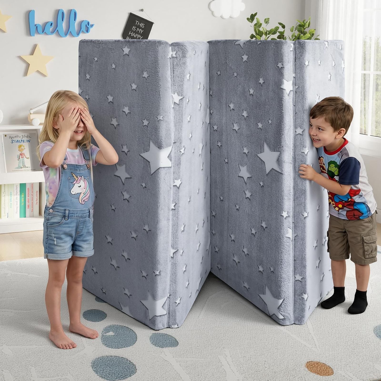 Foldable Kids Floor Mattress, Play Mat Muscle Mat Large 6×4 FT, Thicken Foam …