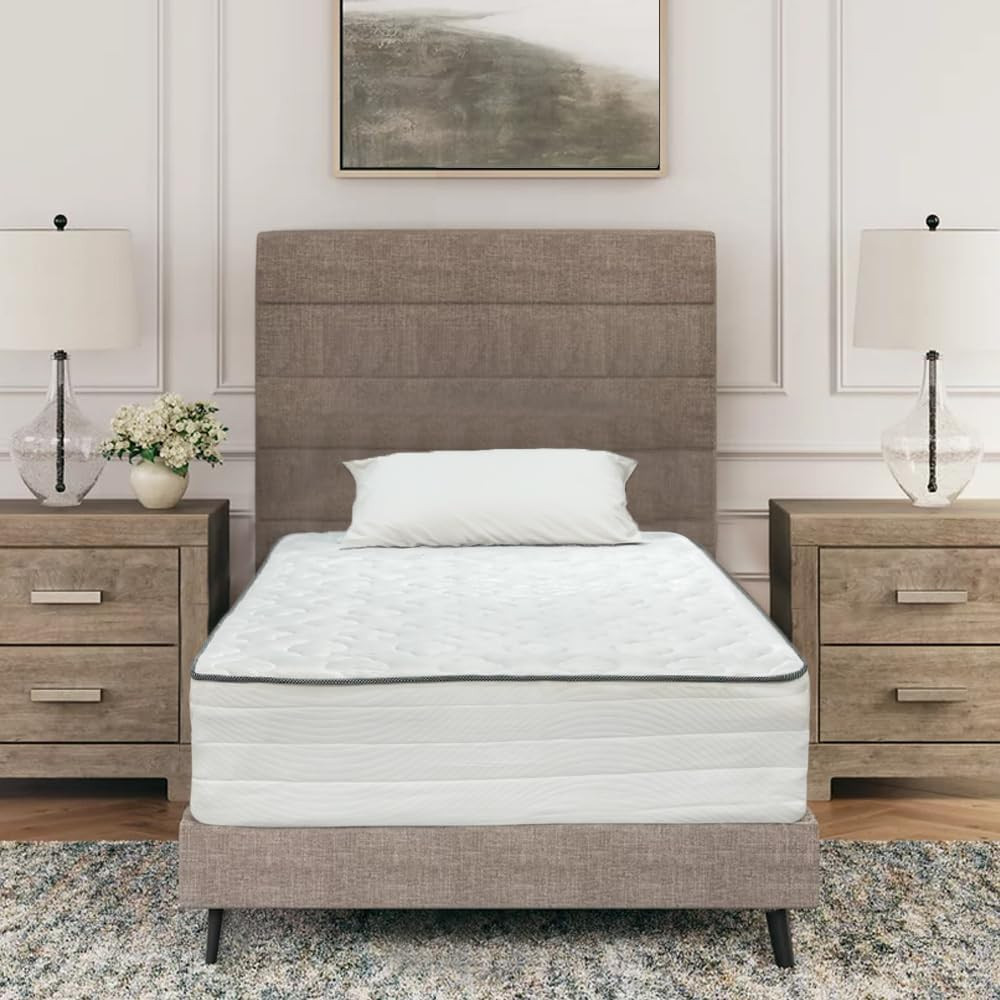 Twin Mattress 10 Inches White – Queen Size Mattress – Bed Rolled in a Box