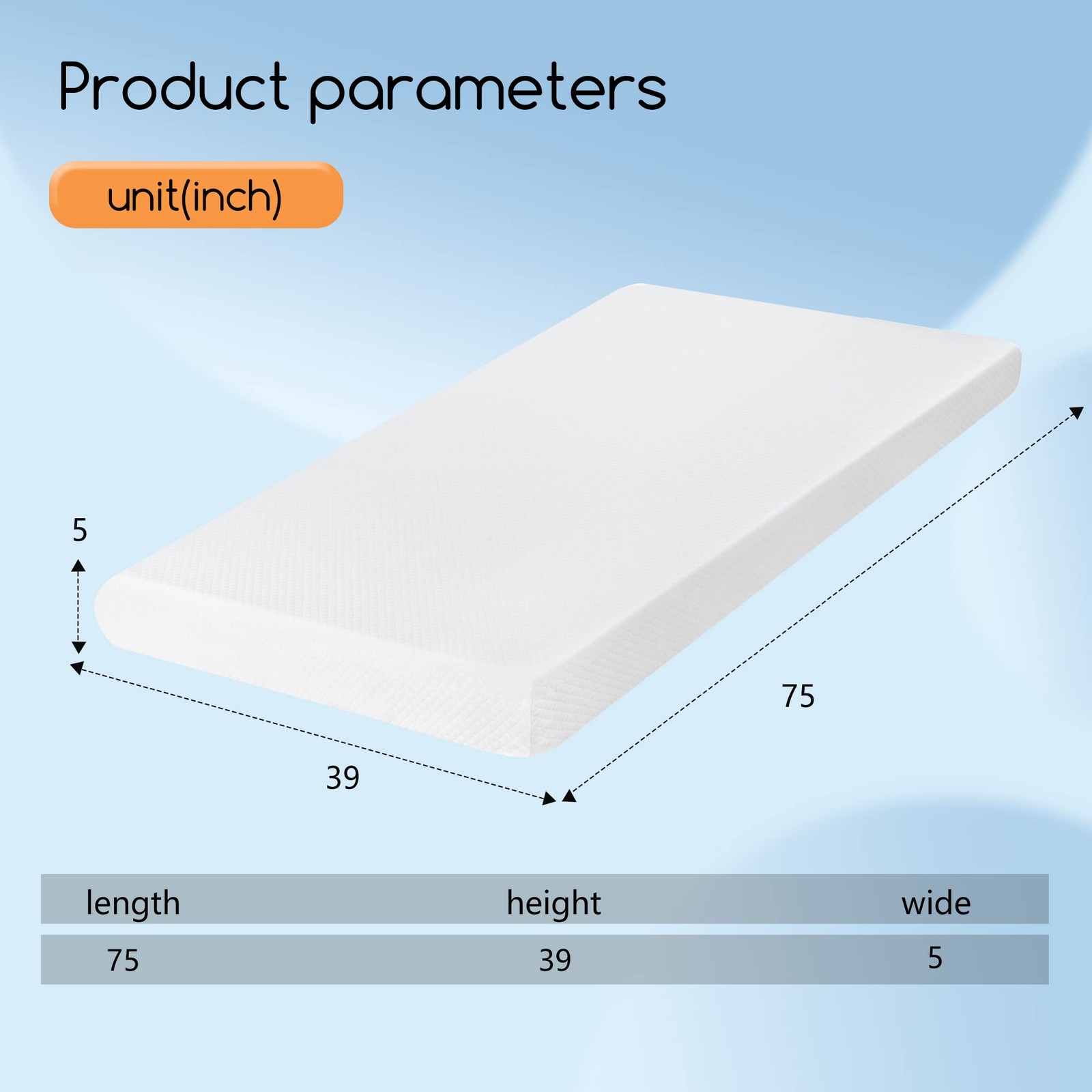| 5 Inch Twin Mattress | Gel Memory Foam | Medium Firm Feel | White | Bed in …