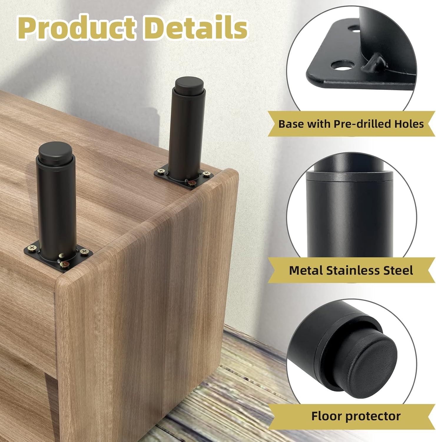 5″-9″ Metal Adjustable Furniture Legs,Adjustable Height Replacement Legs