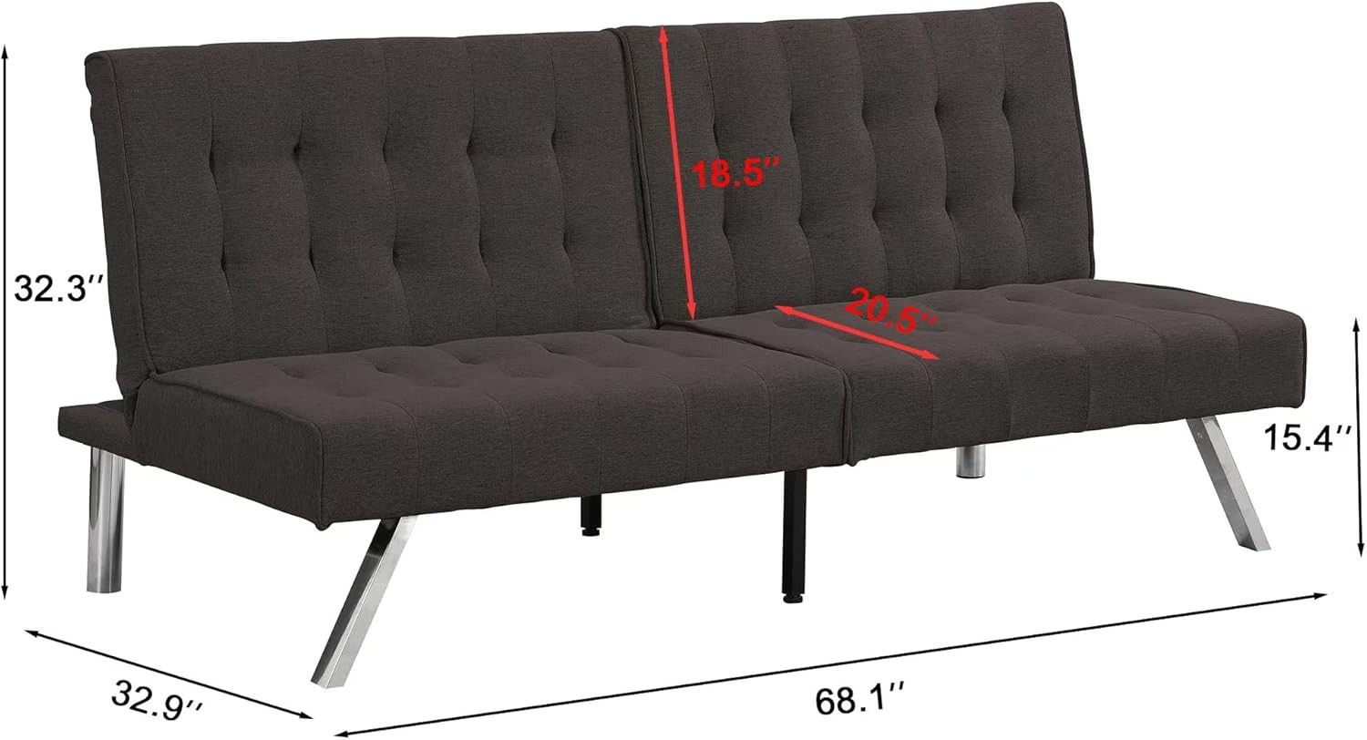 Fabric Convertible Folding Futon Sofa Bed,Upholstered Sleeper Couch
