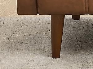75″ Futon Sofa Bed, Mid- Modern Futon Couch, Convertible Sleeper