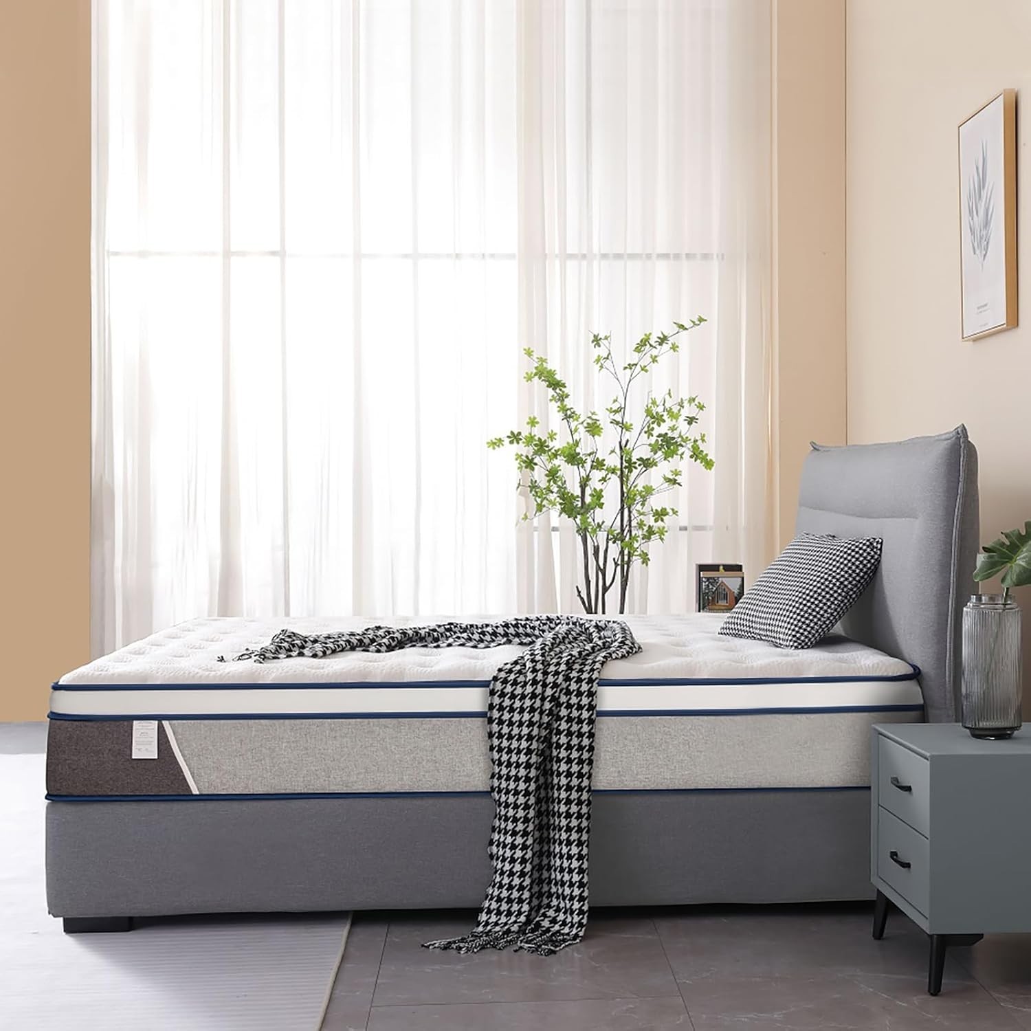 Full Size Mattress 12 Inch Hybrid Mattress – Memory Foam & Individually Pocke…