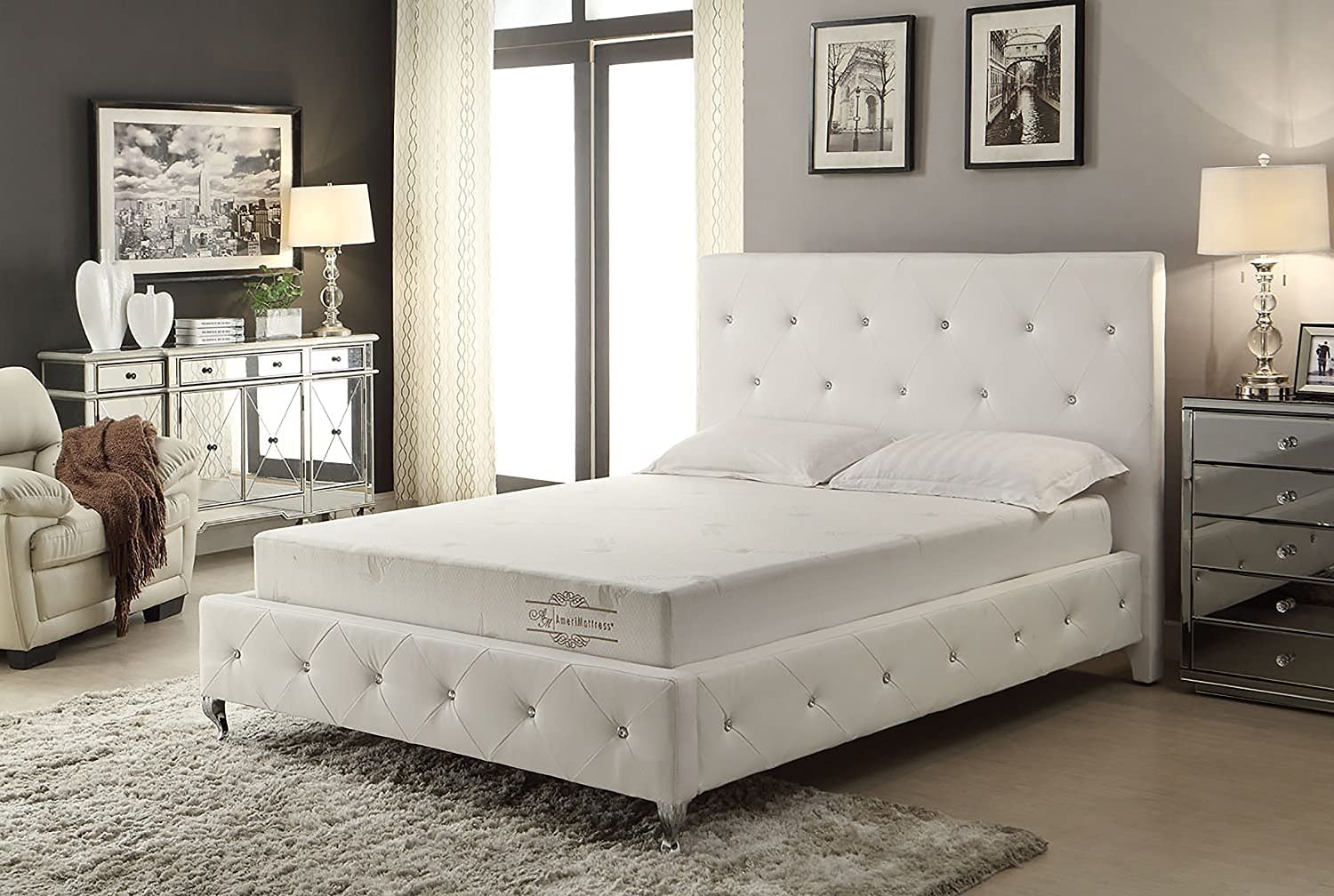 ALOE Infused Memory Foam Mattress in a Box, Roll-Compressed, 3-Layer Extra Fi…