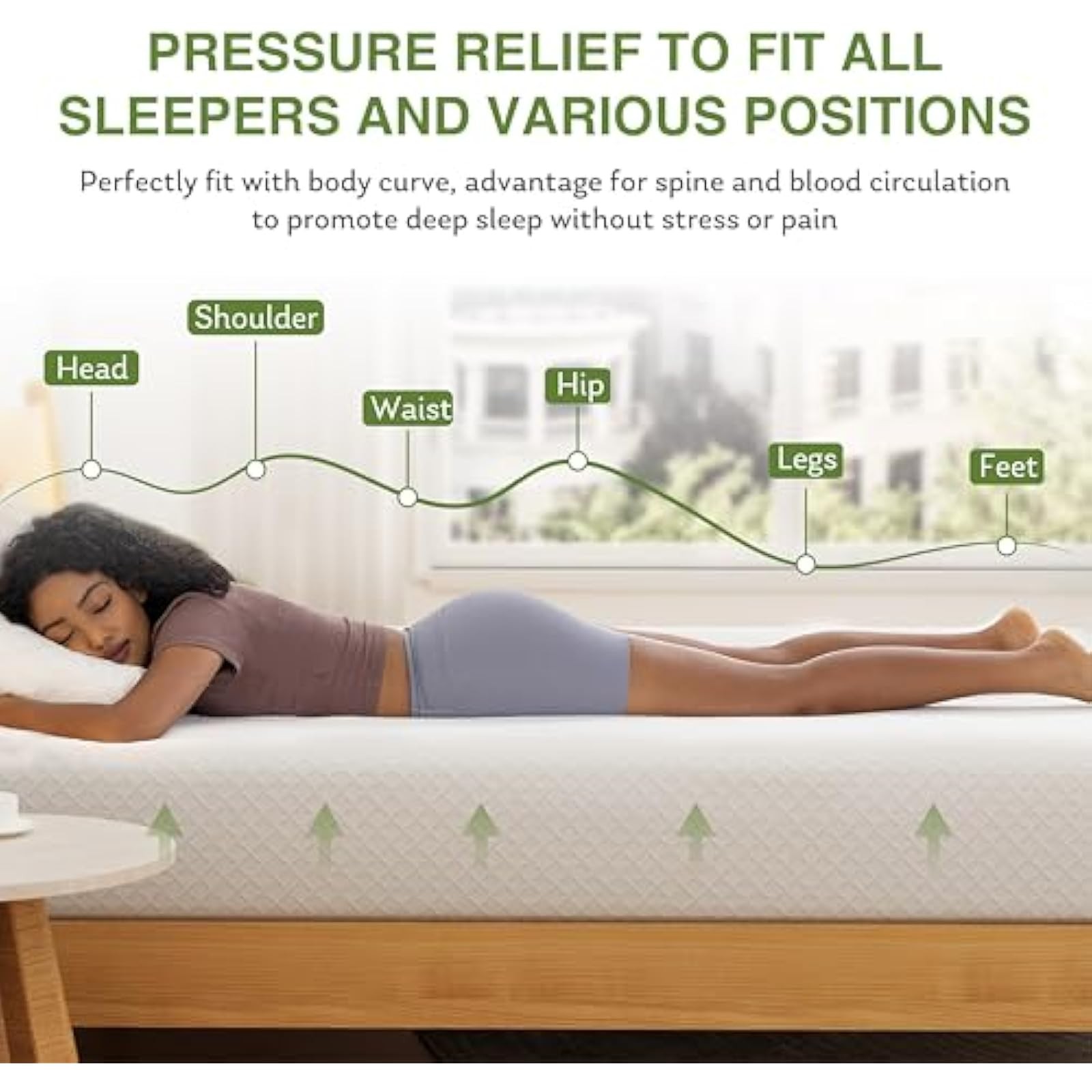 EGOHOME 8 Inch Twin Mattress, Memory Foam Mattress with Cooling Green Tea…