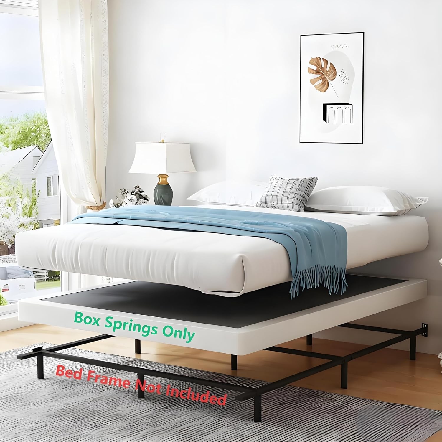 4 Inch Full Box Spring Heavy Duty Metal Box Springs,Mattress Foundation