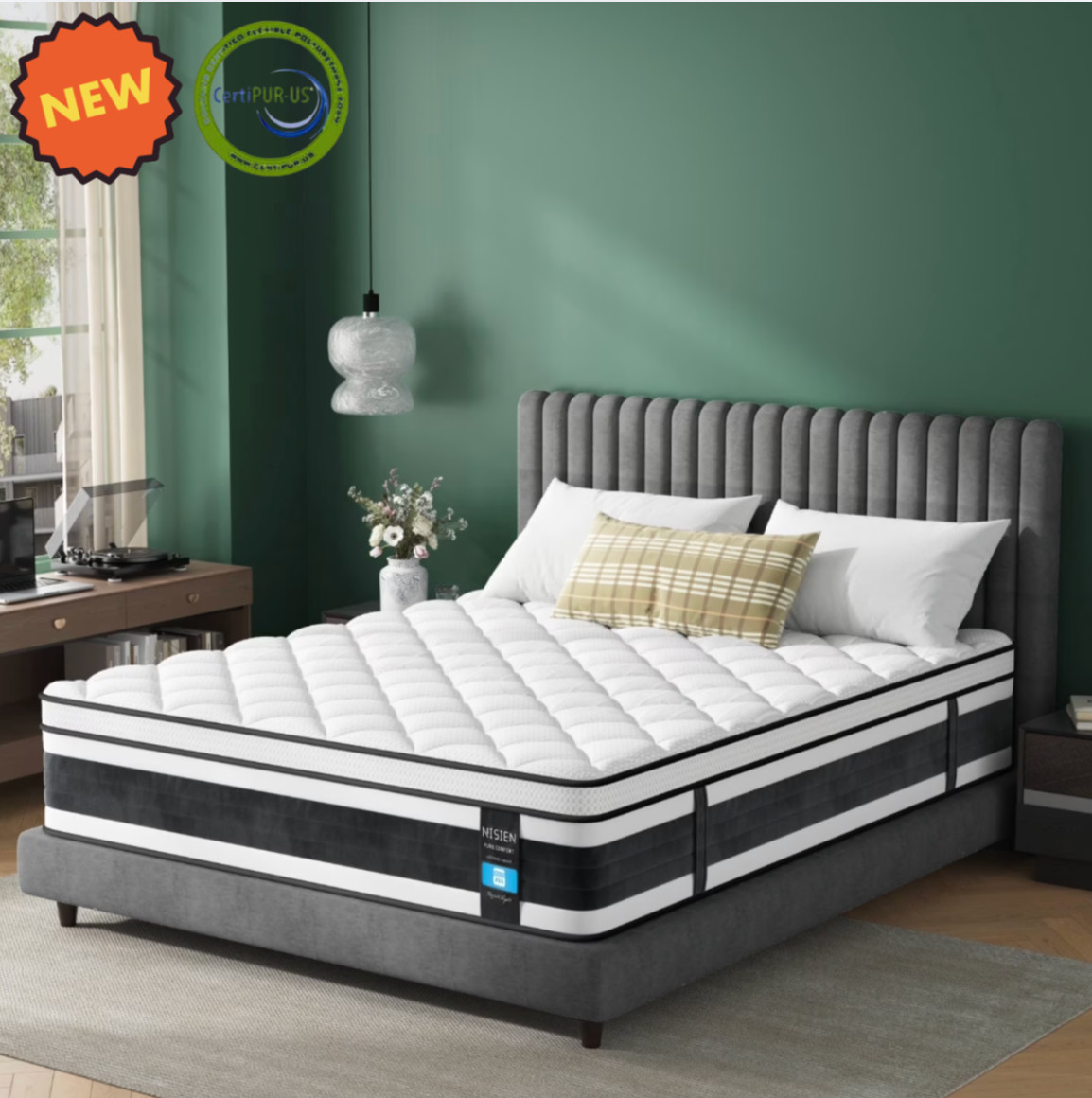 12″ Queen Colchon Memory Foam Hibrido Cama Queen Mattress Hybrid Medium Firm