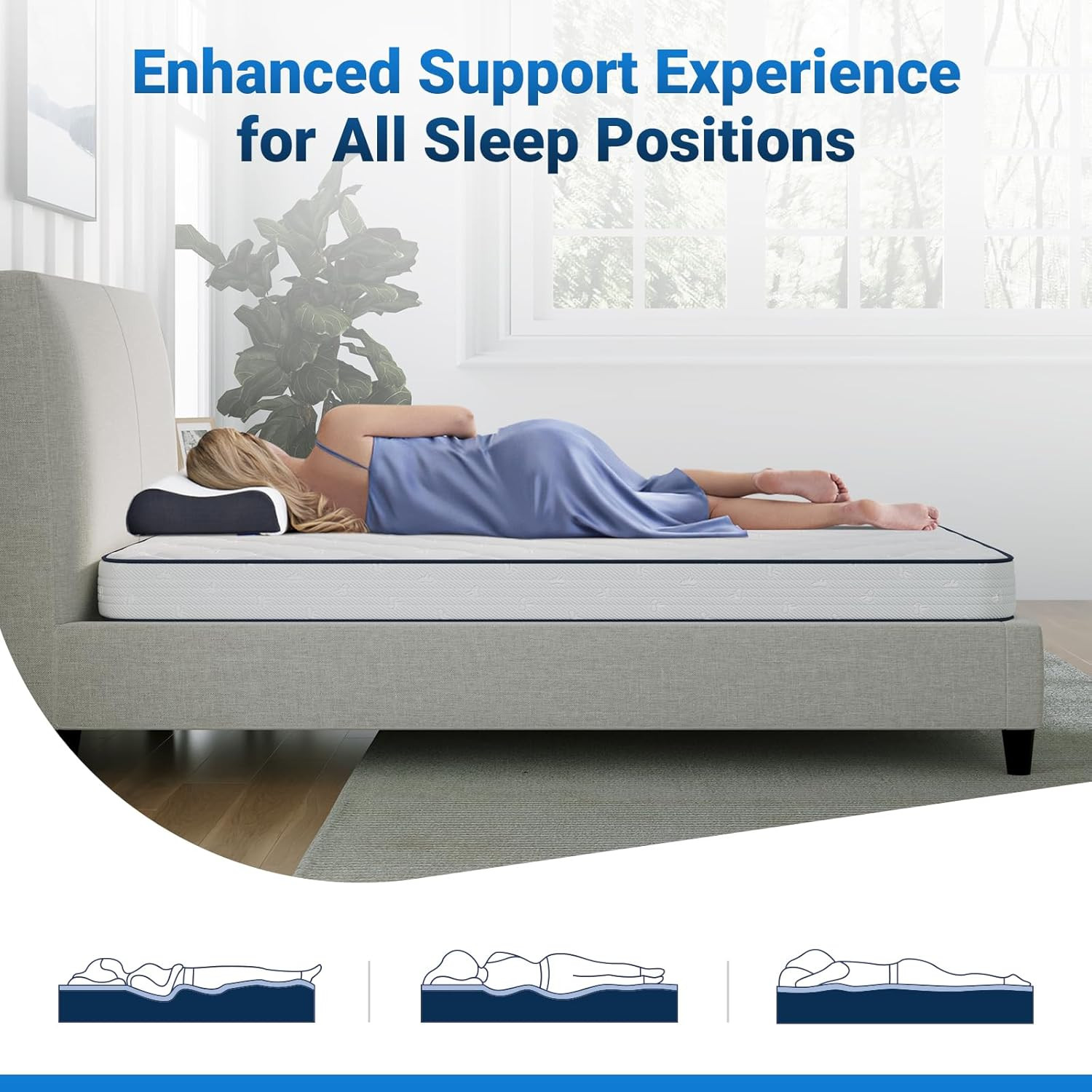 8″ Twin Hybrid Mattress with Innerspring & Memory Foam – Medium Soft Comfort
