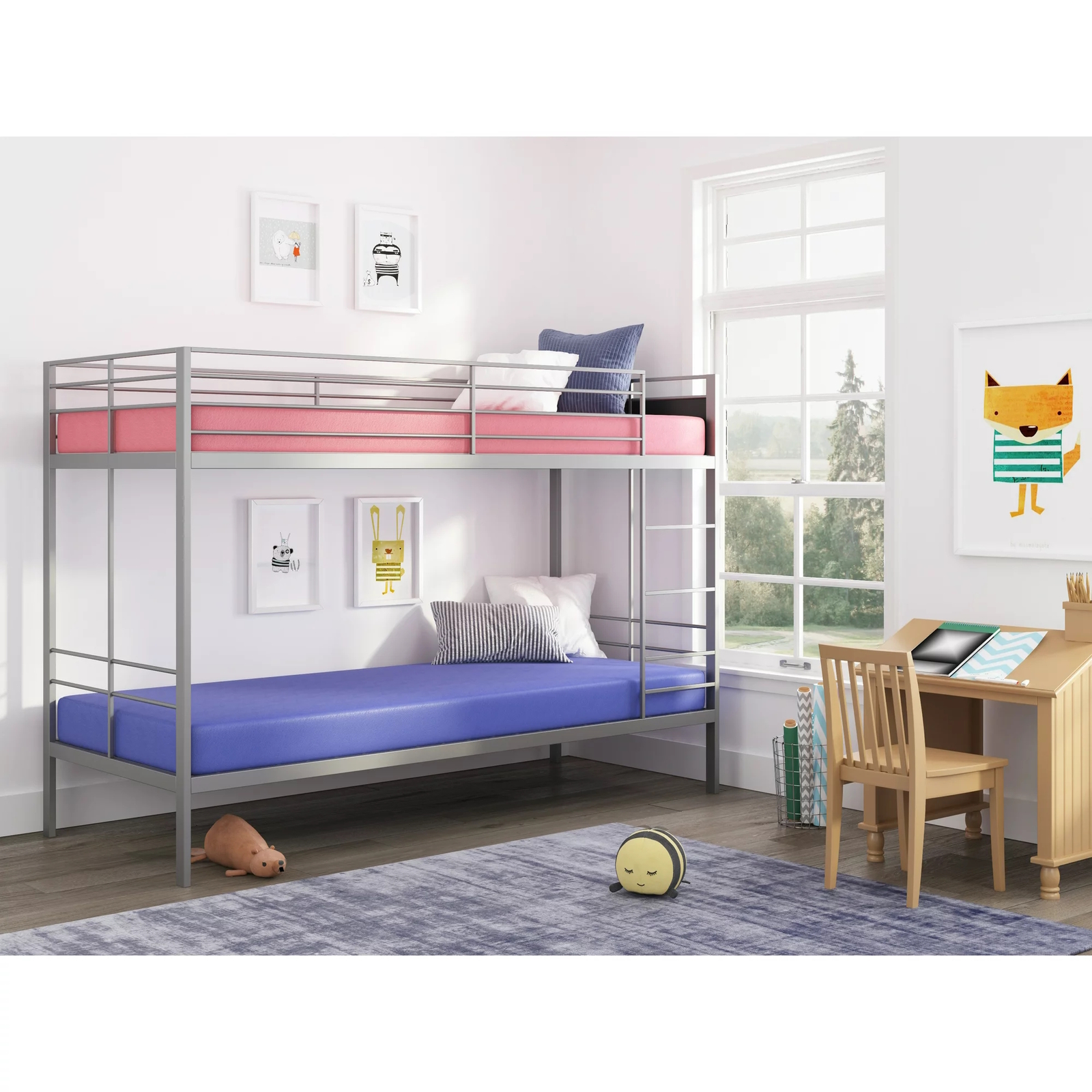 Pink Twin Memory Foam Mattress Bunk Bed Size 5″ 5 Inch Single Eggcrate Base