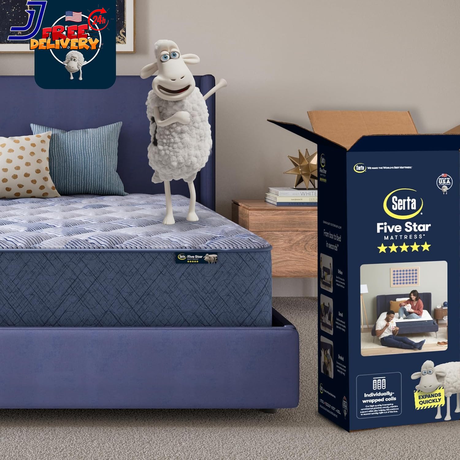 Five Star Mattress Tranquility 16″ Plush Pillow Top King Mattress Cooling Comfor