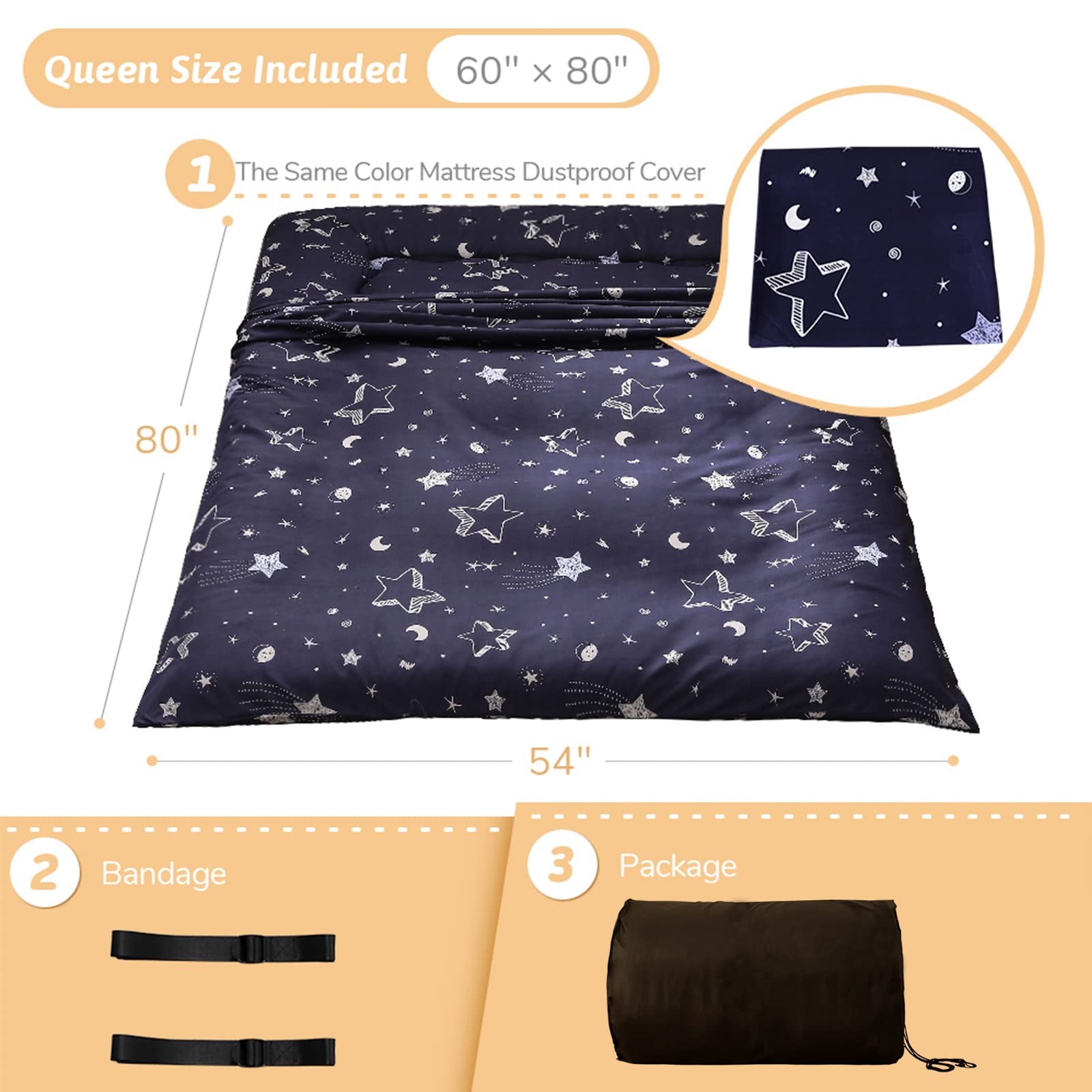 Japanese Futon Mattress Floor Mattress Sleeping Pad Foldable Mat Roll Up Camp…