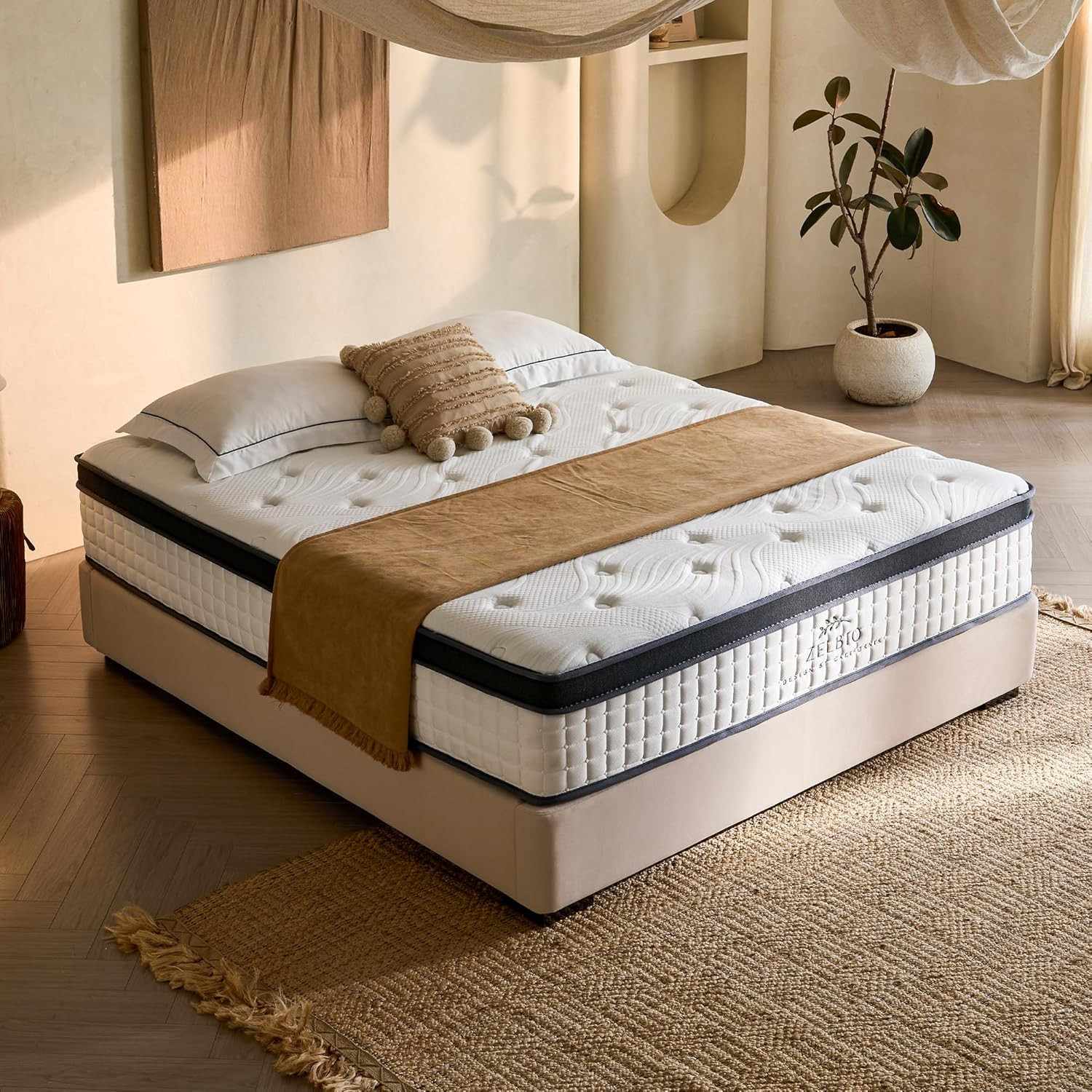 Twin XL 12″ Hybrid Mattress – Gel Memory Foam & Pocket Coils, Medium Firm