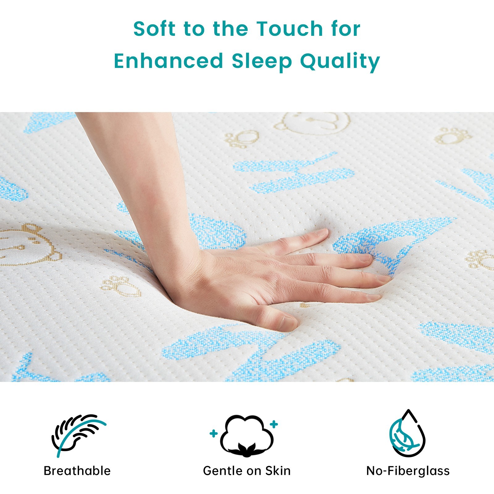 5″ 6″ Twin XL Cooling Gel Memory Foam Mattress with Removable Cover Bed in a Box