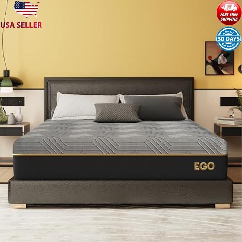 Queen 12 In Cooling Gel Memory Foam Mattress Therapeutic Back Pain Relief New