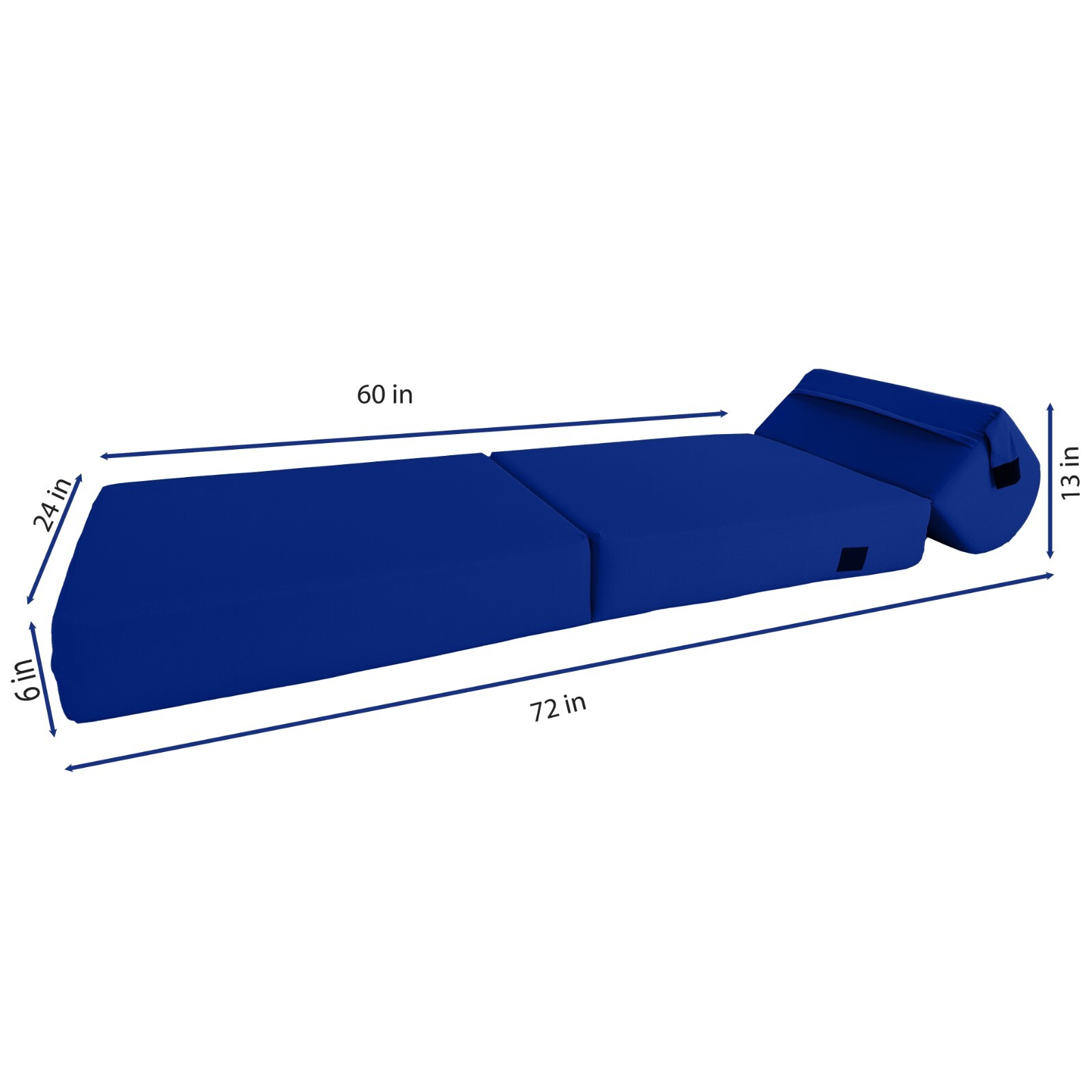 Royal Blue 6 x 24 x 70 Sleeper Chair Folding Foam Bed, Studio Sofa Beds, Couches
