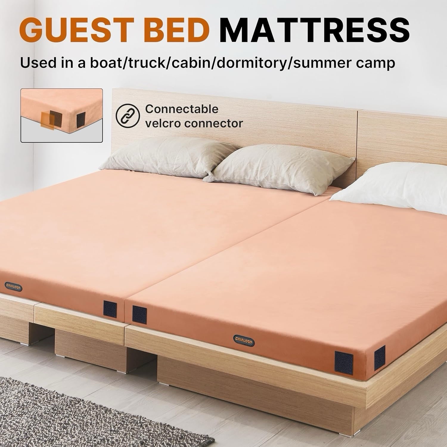 Gaialoop Floor Memory Foam Car Camping Bed Glamping Roll Up Futon Mattress￼