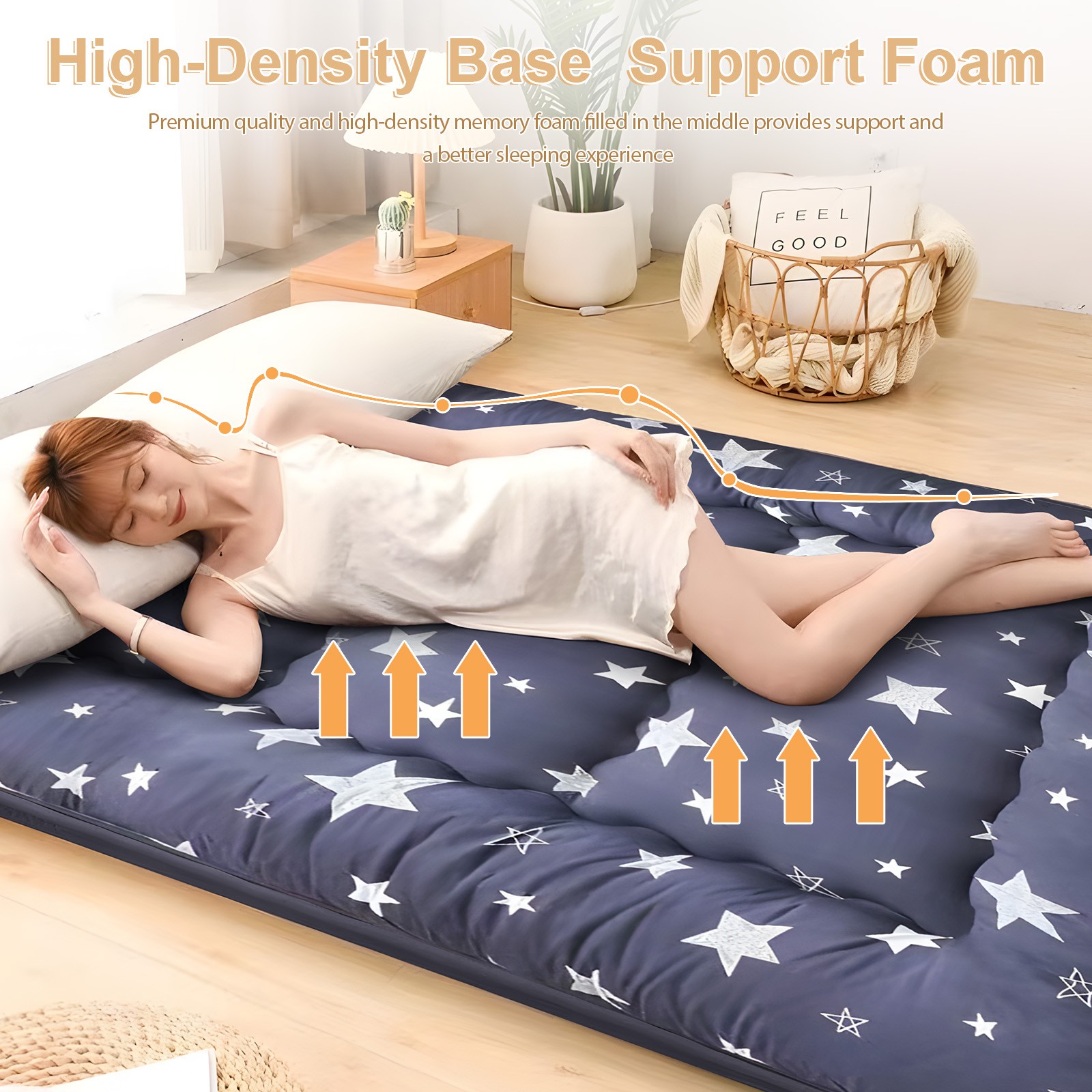 Japanese Sleeping Floor Mattress Foldable Roll Up Futon Tatami Mat for RV Home