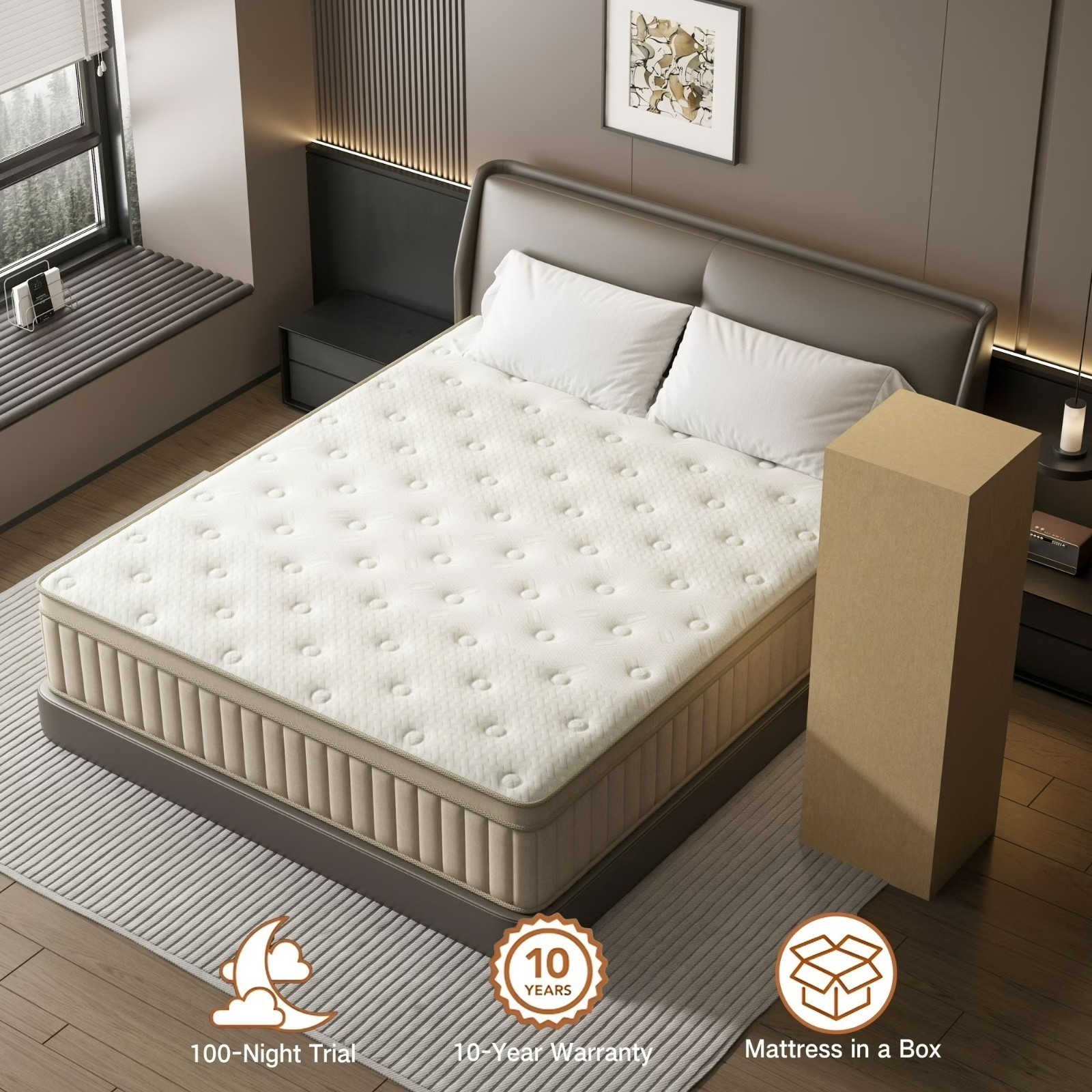 12 inch Gel Memory Foam Mattress Hybrid Spring Twin Full Queen Bed In A Box