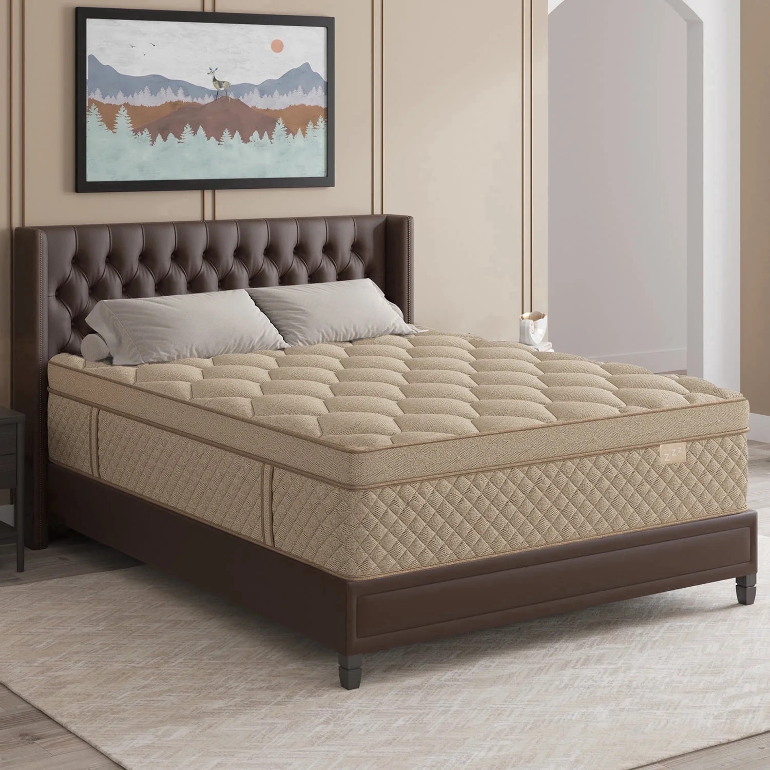 Duchessz 14inch Queen Mattress in a Box Gel Memory Foam Medium Firm Euro Top Hyb