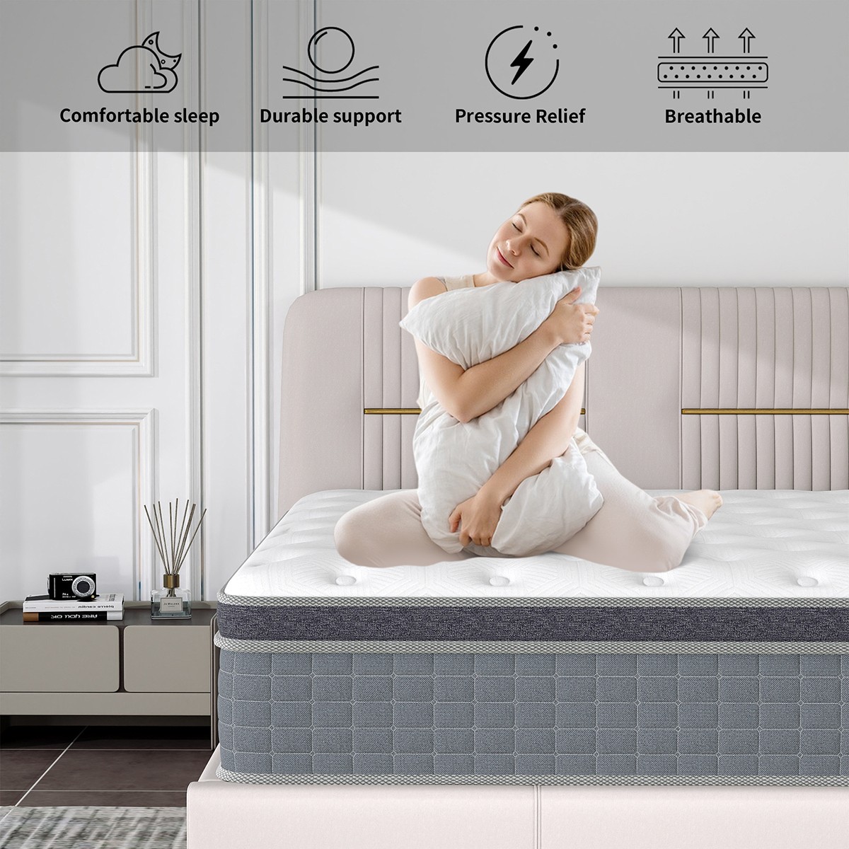 12/14 Inch Memory Foam Mattress Luxury Twin Full Queen King Hybrid Medium Firm