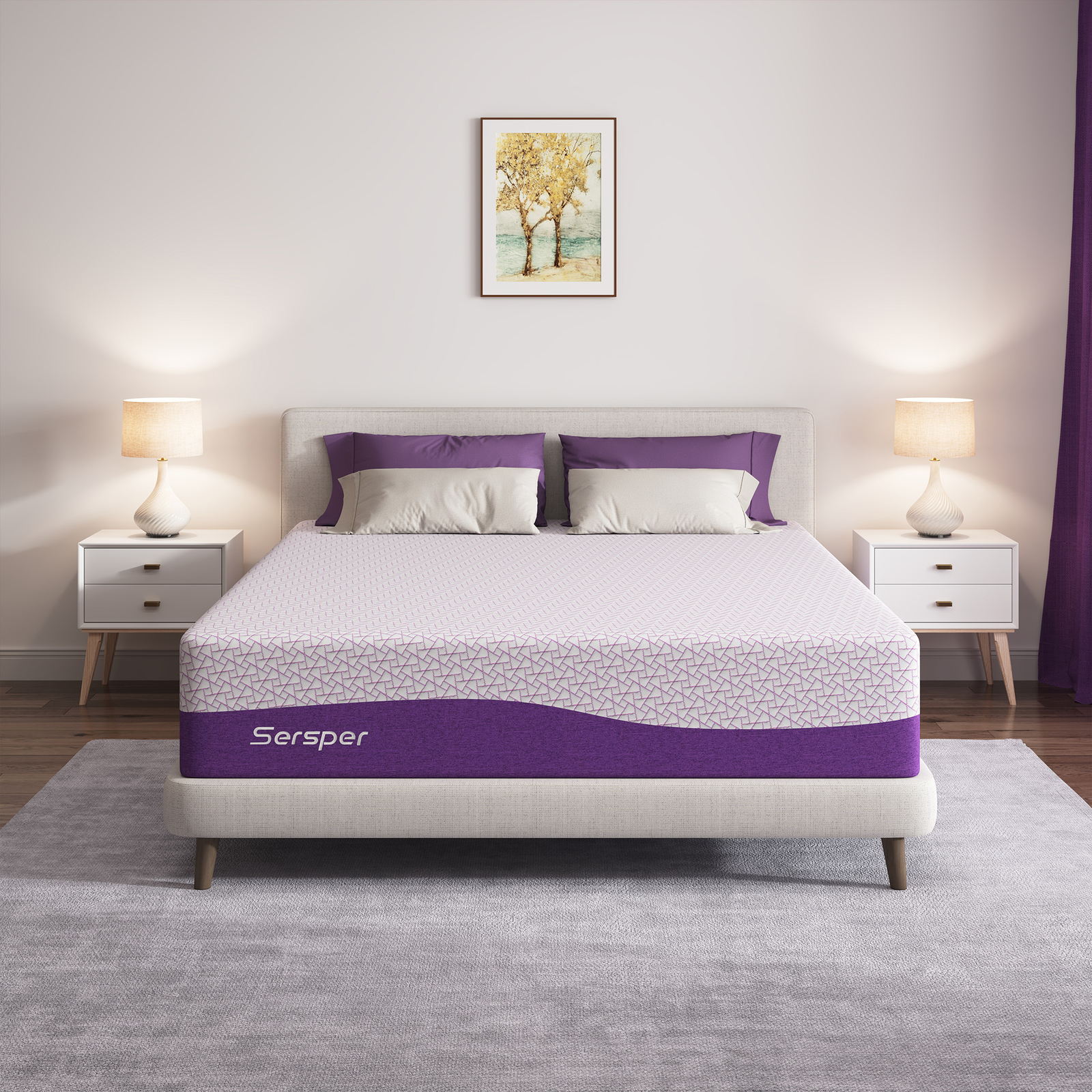 14 inch Queen Size Mattress Bamboo Charcoal Gel Memory Foam Mattress in a Box