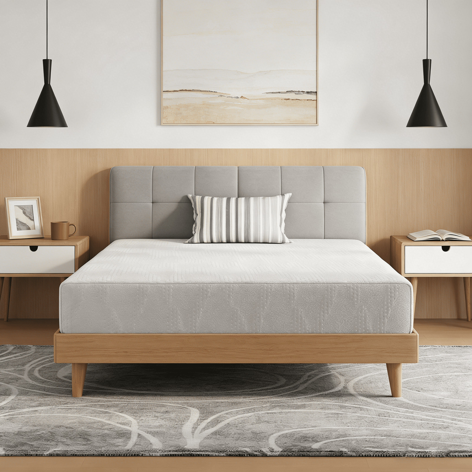 Avenco Victoria 12″ Medium Gel Memory Foam Cooling Motion Isolation Mattress, Qu