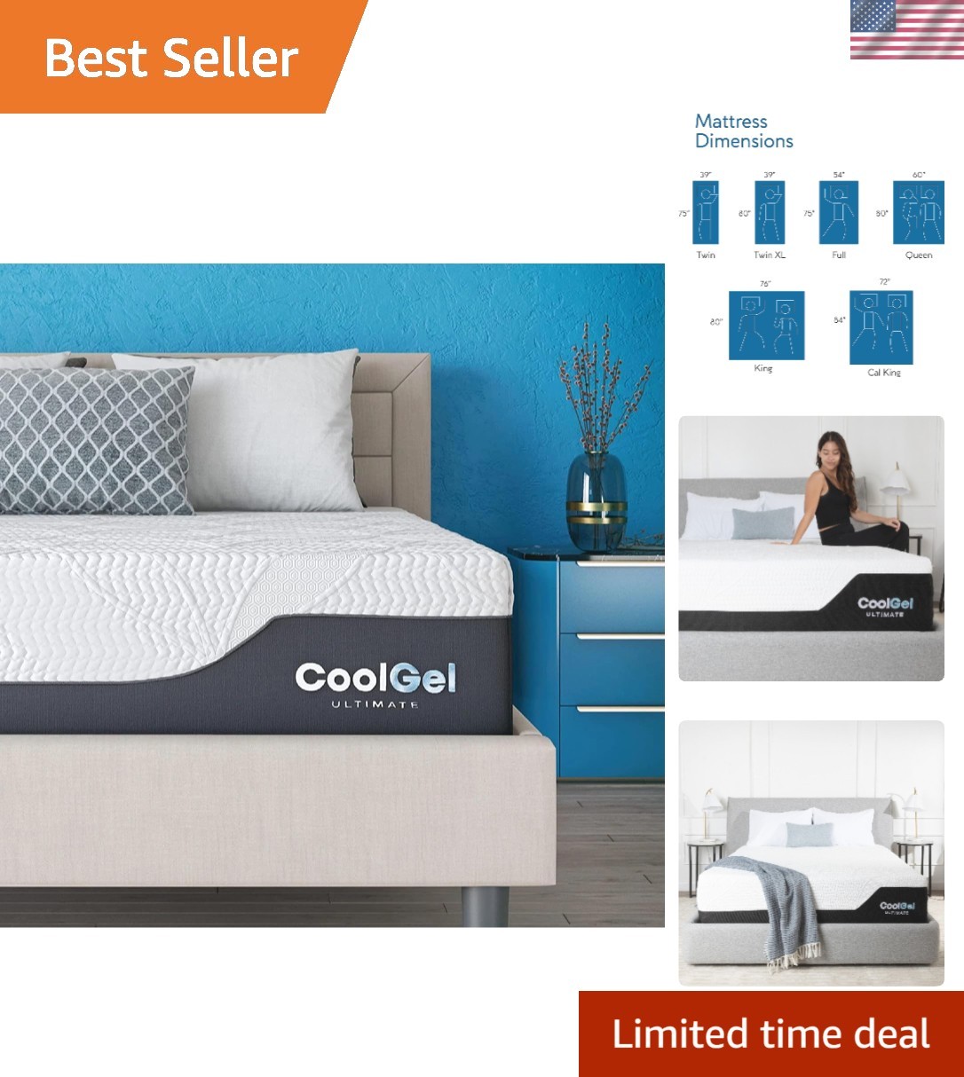 Memory Foam 8-Inch Mattress, CertiPUR- Certified, Mattress in a Box, Queen, W…